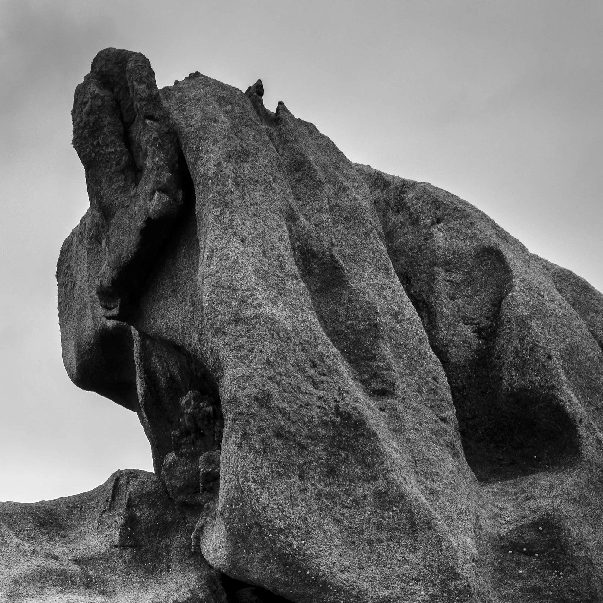 Detailed view of Crab Claws Rock Study 1 by Gerald Berghammer, showing monumental granite rock formations on Brittany’s coast.