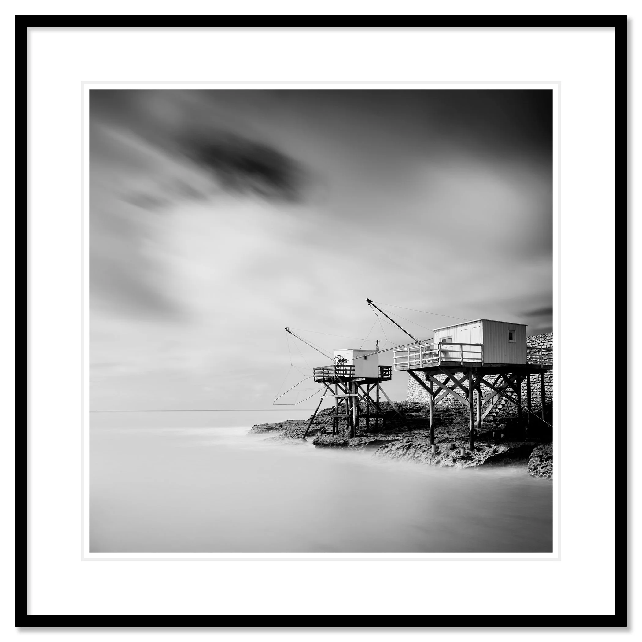 Carrelet Study 1 by Gerald Berghammer shown in a black aluminium frame with white mount.