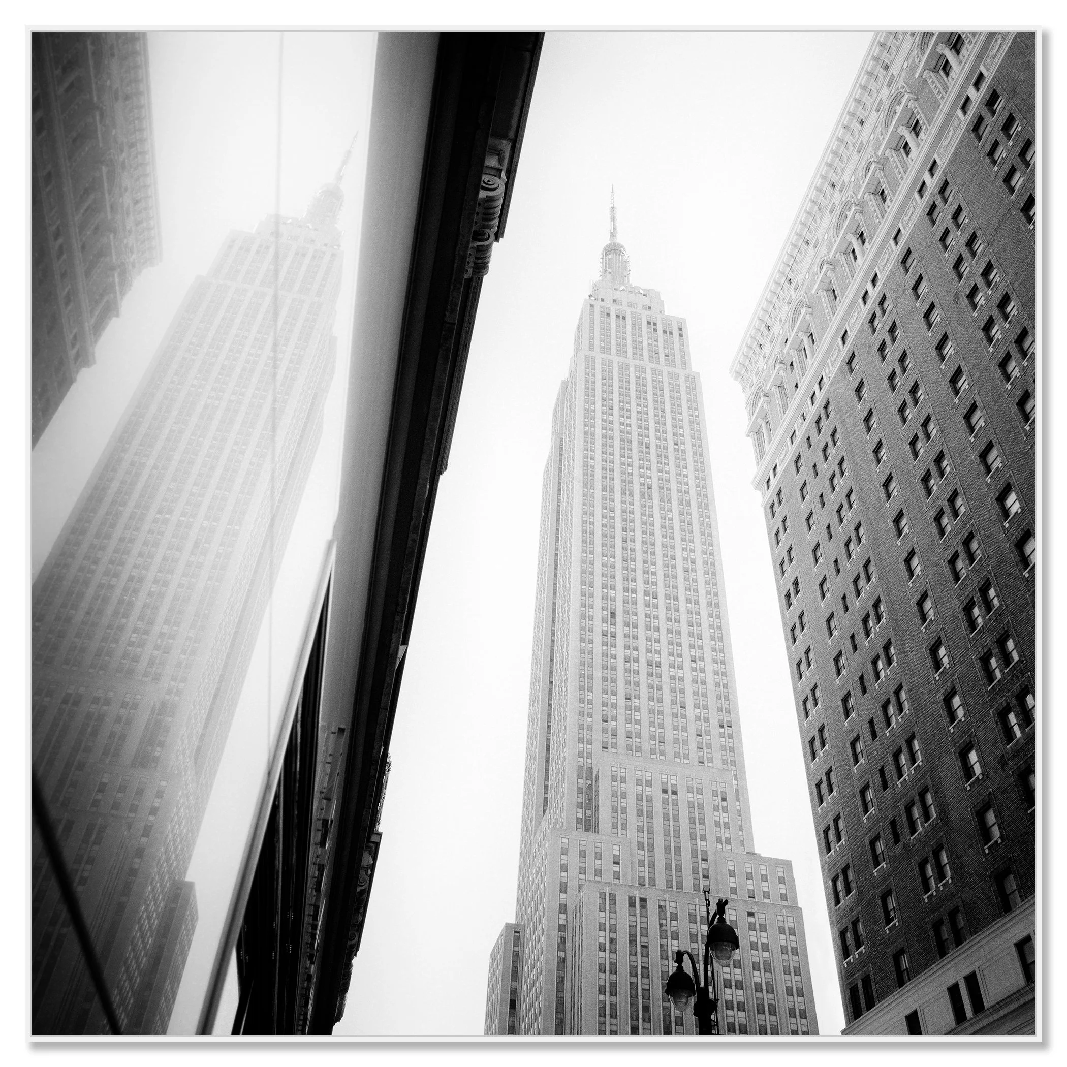 Empire State Building Study 1 by Gerald Berghammer mounted on aluminium Dibond in a white ArtBox frame.
