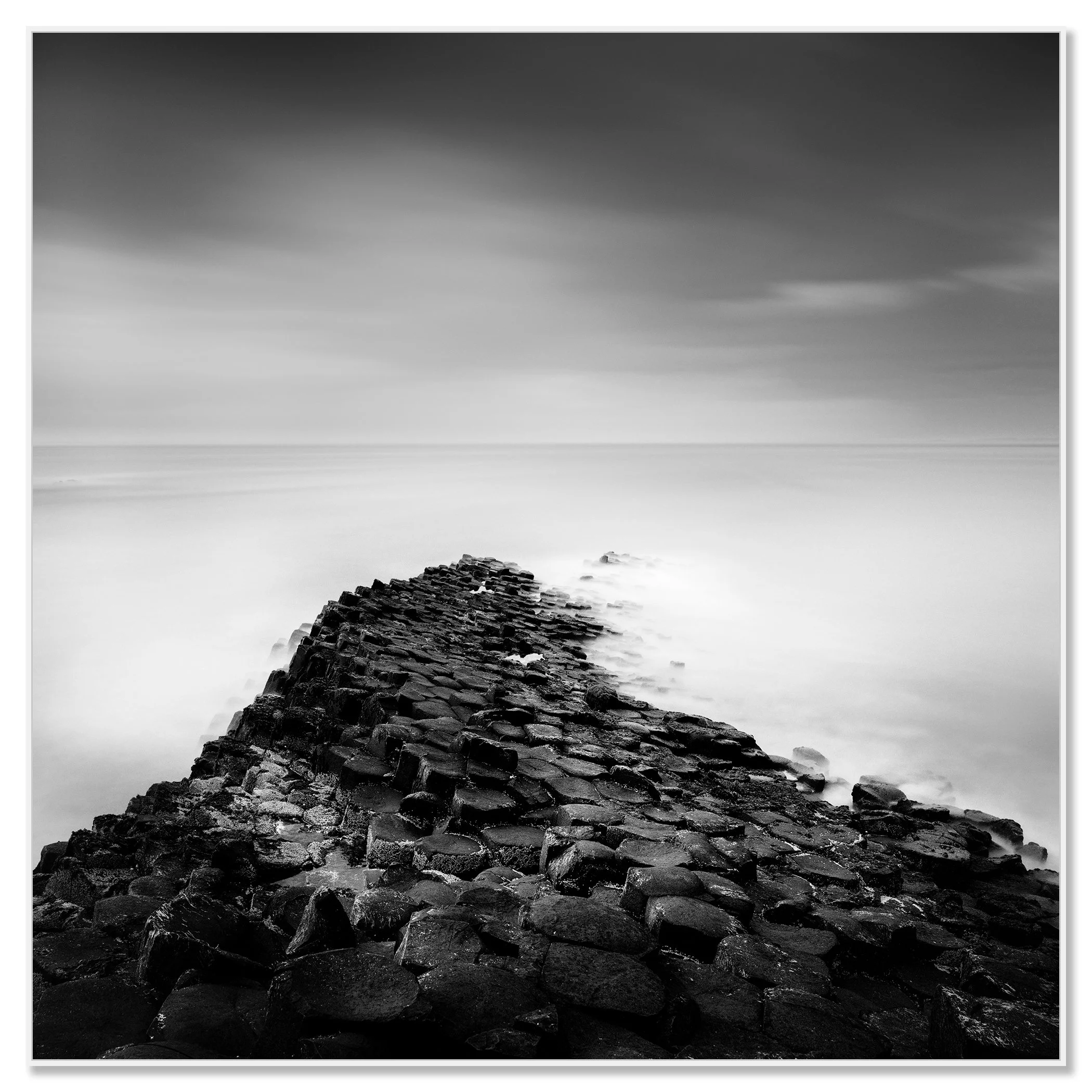 Giant’s Causeway Study 2 shown in a white aluminium ArtBox frame by Gerald Berghammer.