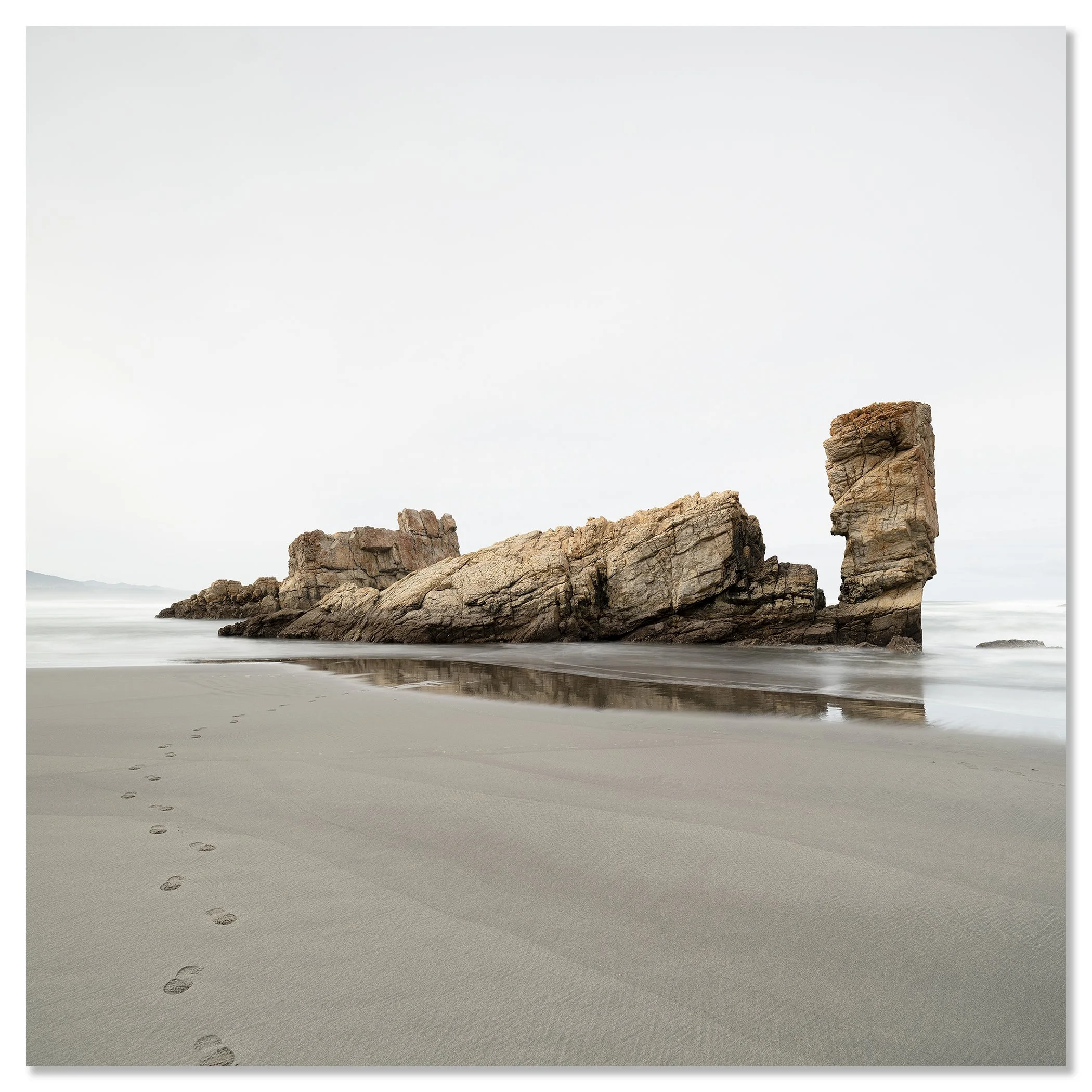 Walk on the Beach – Bay of Biscay, Spain, colour photograph mounted on frameless aluminium Dibond