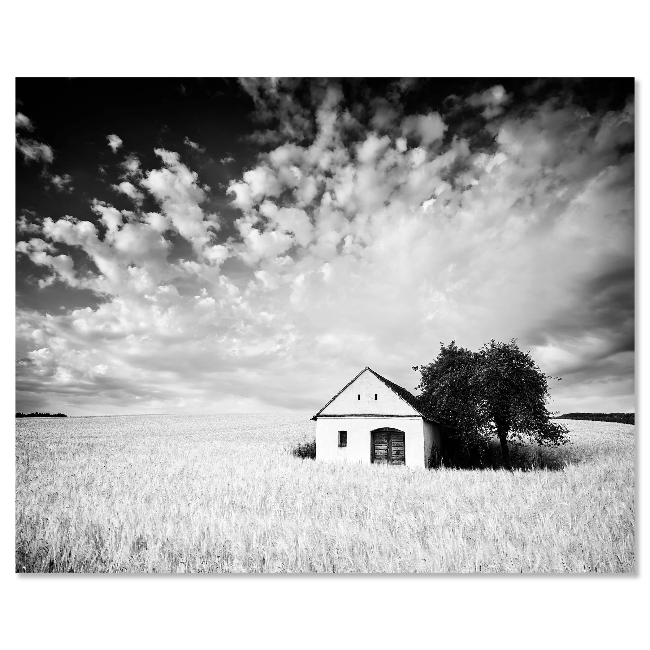 Wine Press House, Study 3 – frameless black-and-white photograph mounted on aluminium Dibond. Photo by Gerald Berghammer.