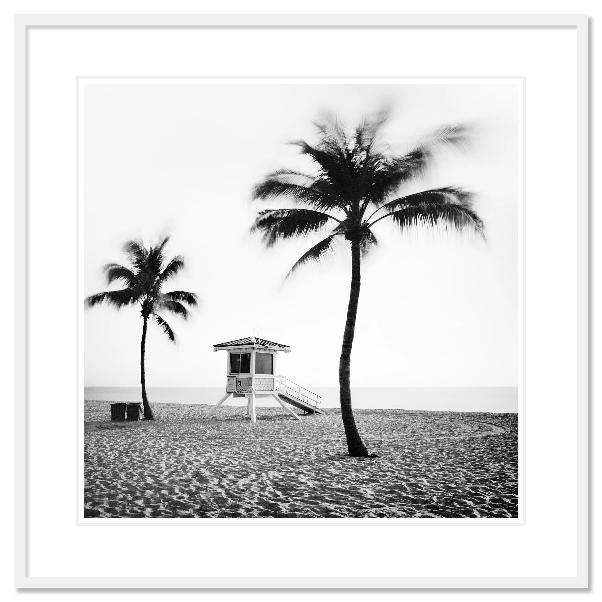 Fort Lauderdale Beach, Study 4 in a white aluminium frame with a white mount by Gerald Berghammer.