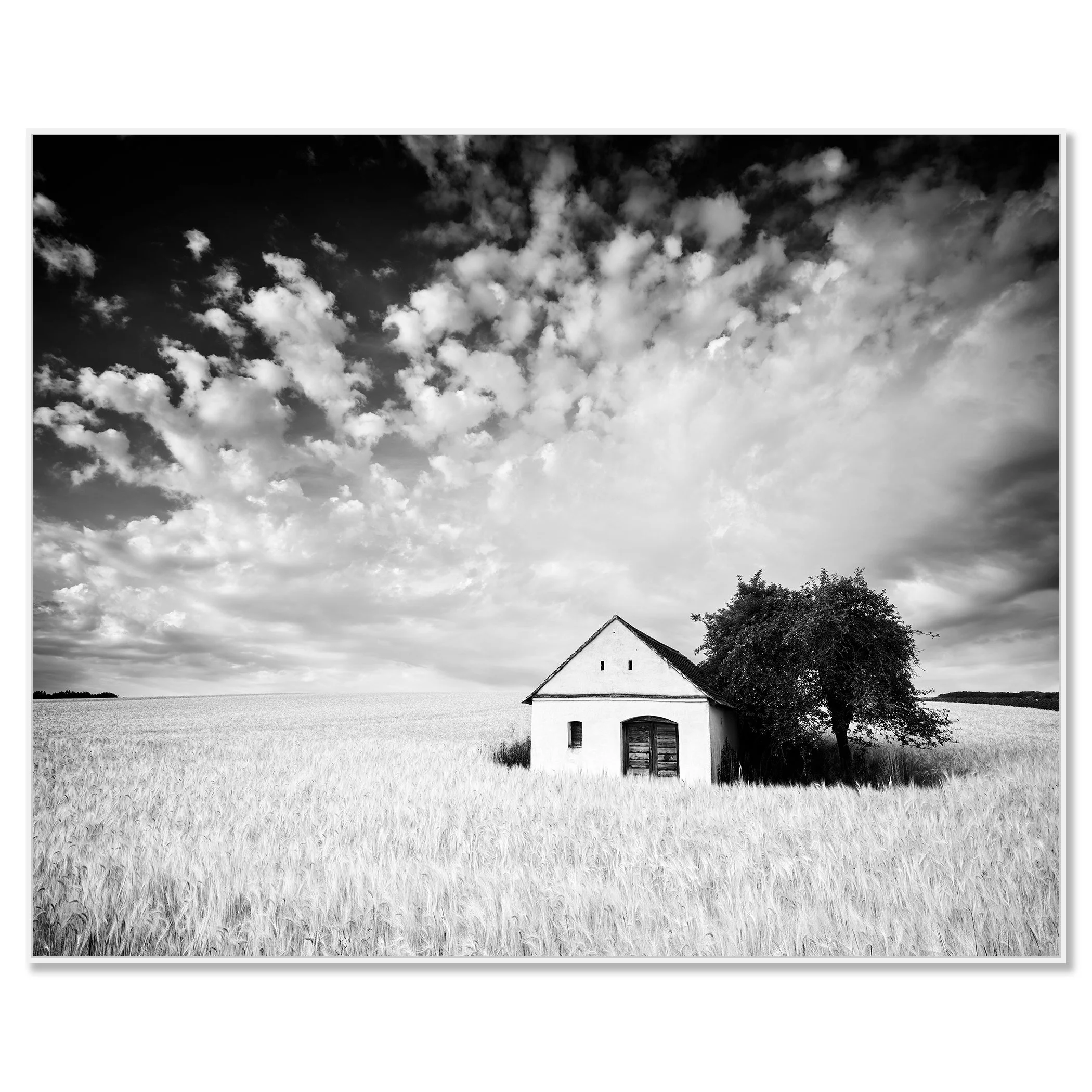 Wine Press House, Study 3 – black-and-white photograph mounted on Dibond in a white aluminium ArtBox. Photo by Gerald Berghammer.