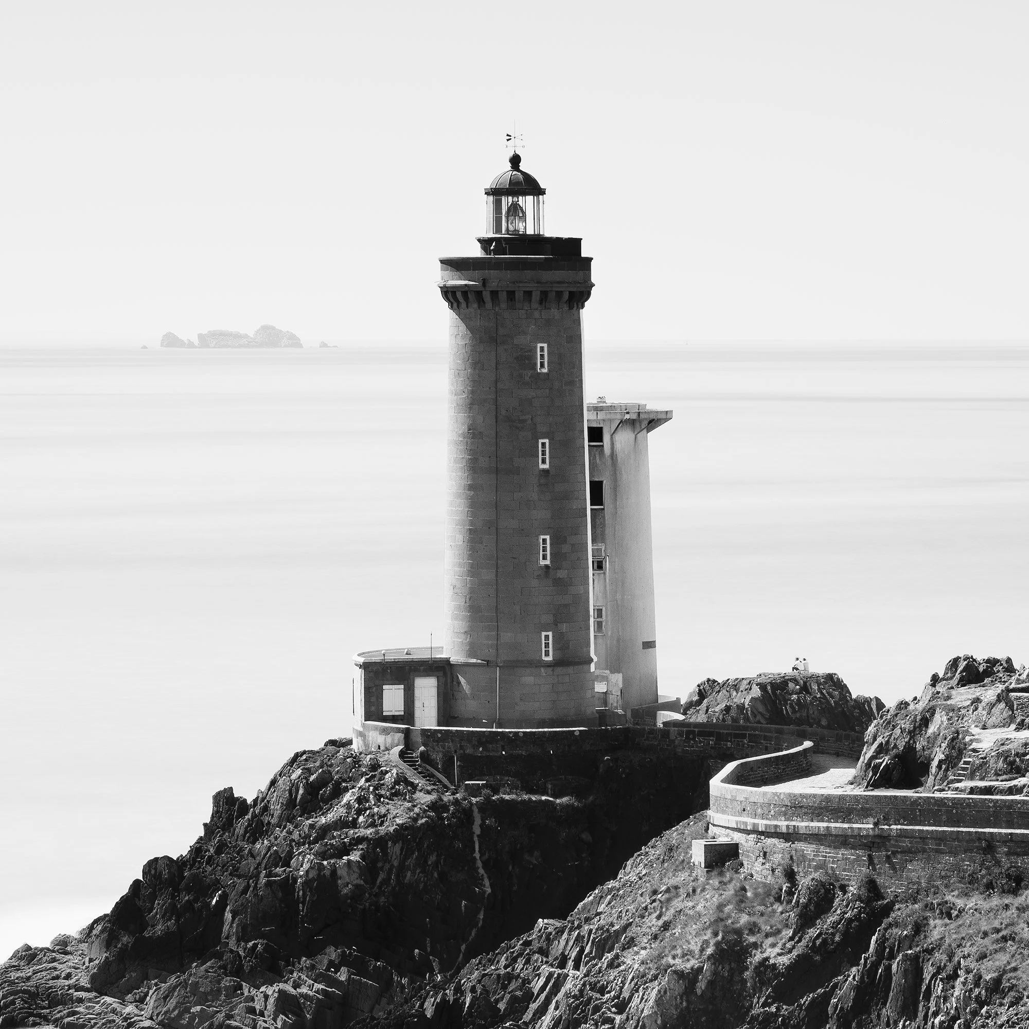 Detailed view of Phare du Petit Minou Study 1 by Gerald Berghammer, highlighting the lighthouse and coastal rock textures.