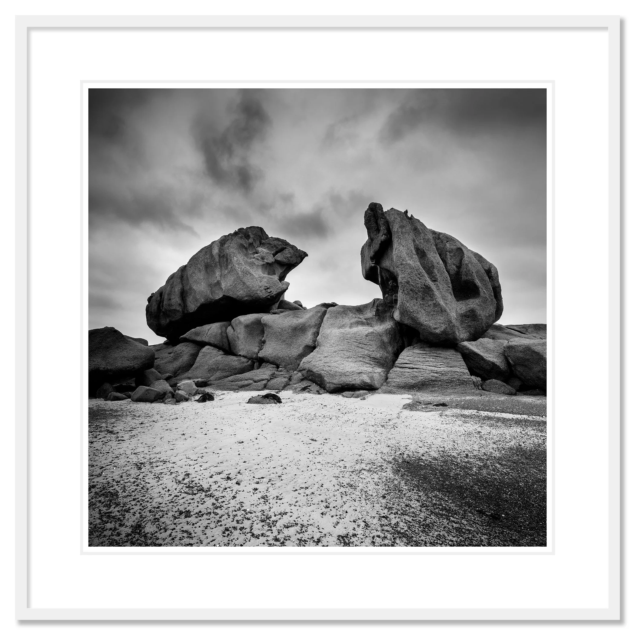 Crab Claws Rock Study 1 by Gerald Berghammer, archival pigment print in a white aluminium frame with white mount.