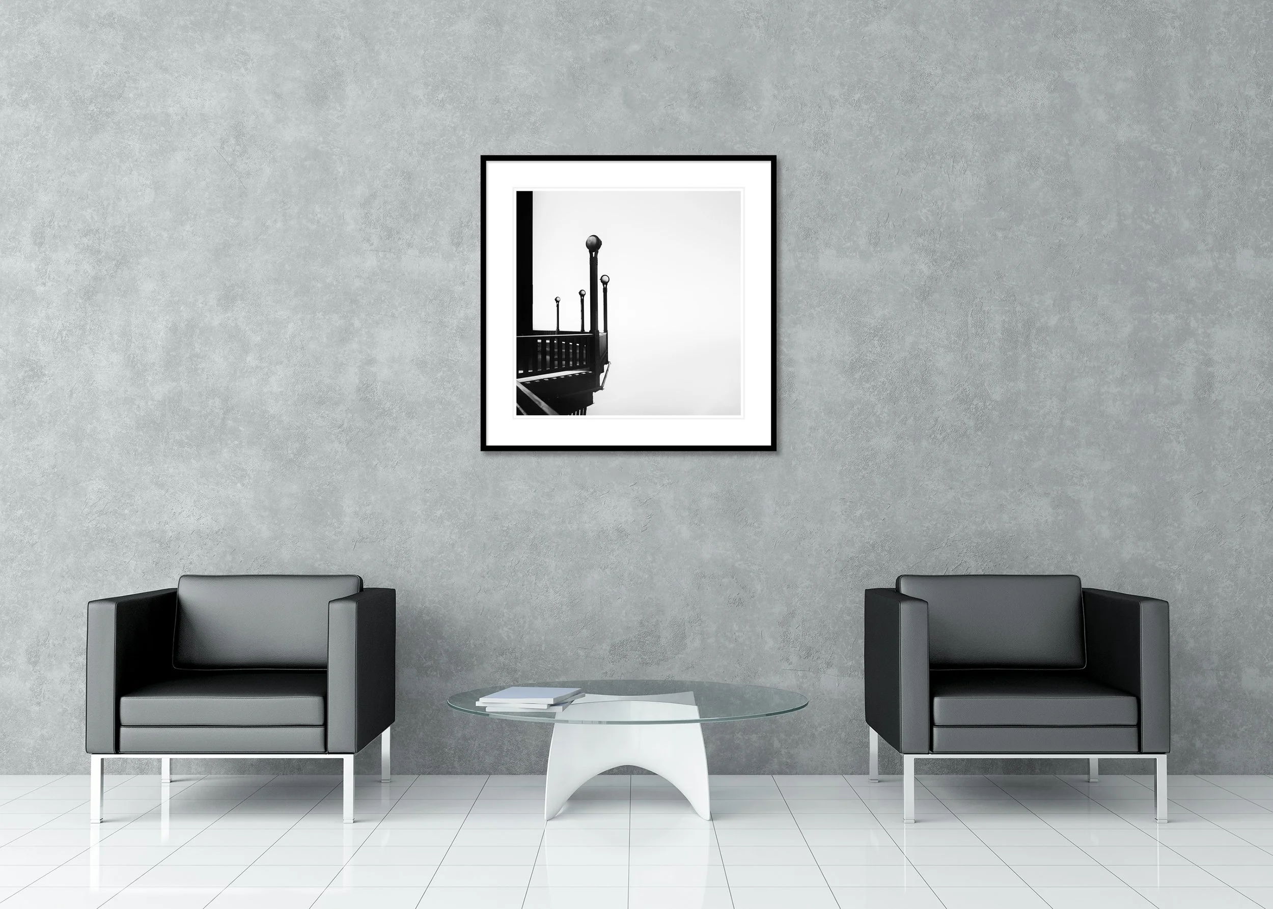 Golden Gate, Study 6 – archival pigment print in an aluminium frame with a white mount, displayed in a contemporary interior.