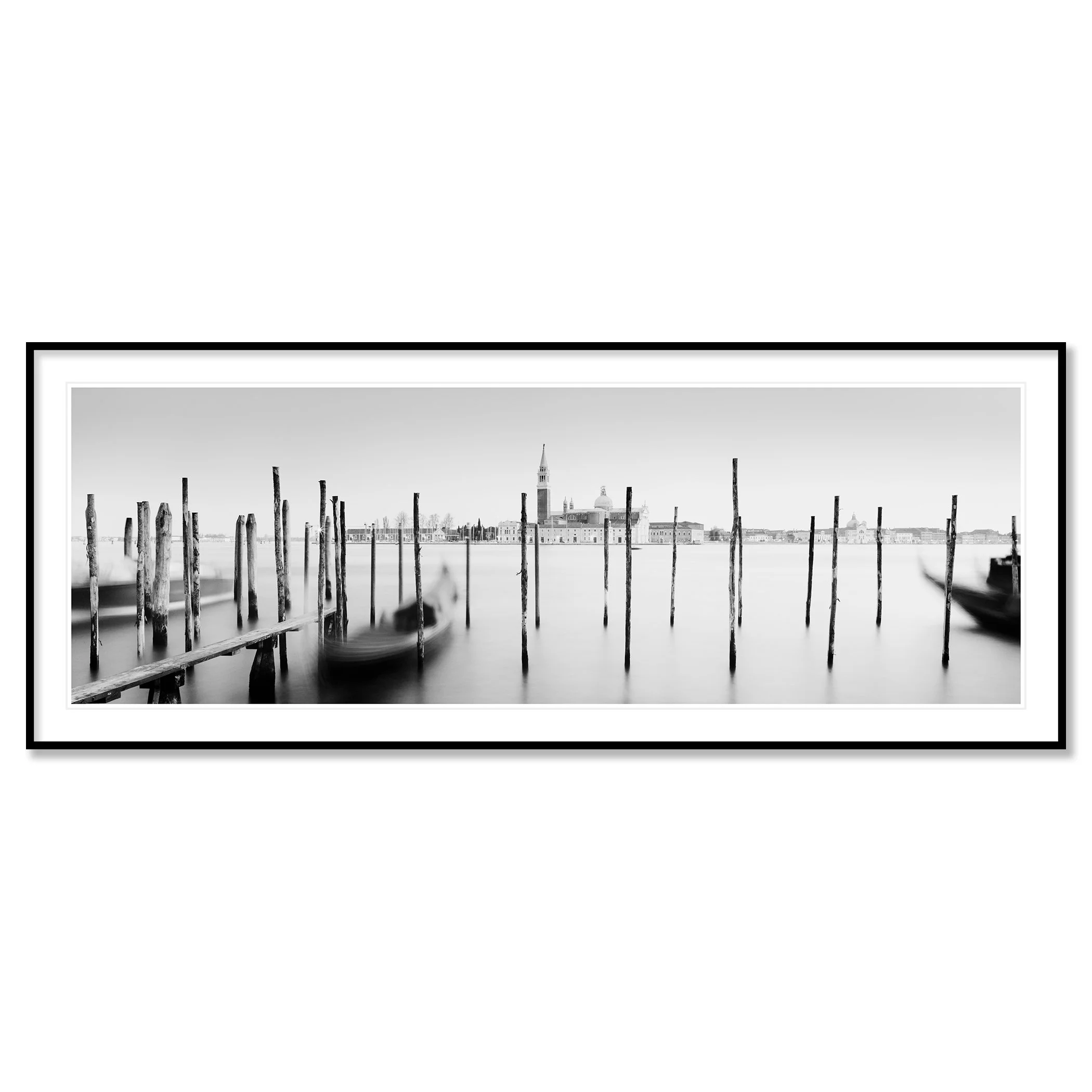 Basilica di San Giorgio Maggiore Panorama by Gerald Berghammer in a black aluminium frame with white mount.