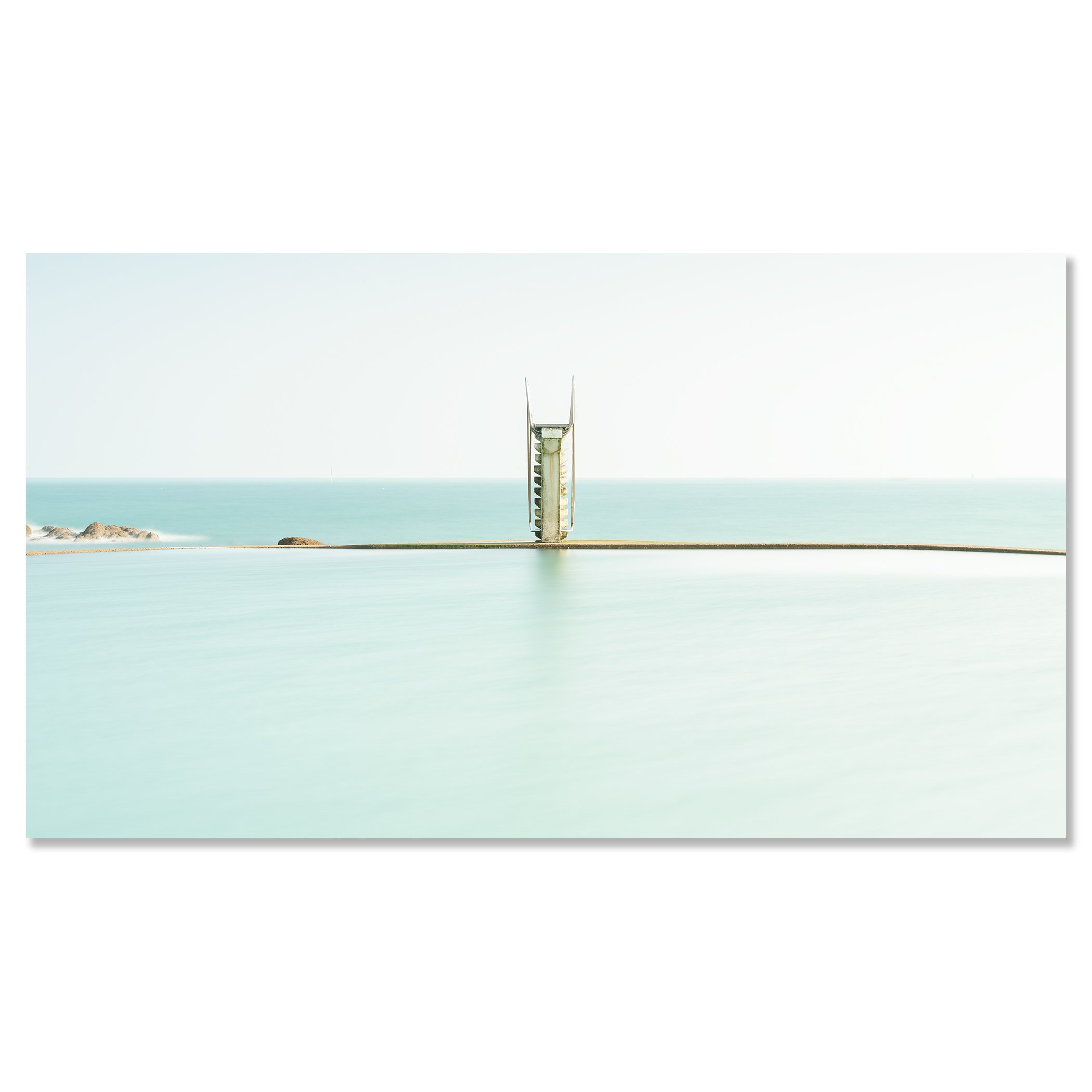 Diving Platform Panorama Study 2 by Gerald Berghammer shown as a frameless colour artwork mounted on aluminium Dibond.