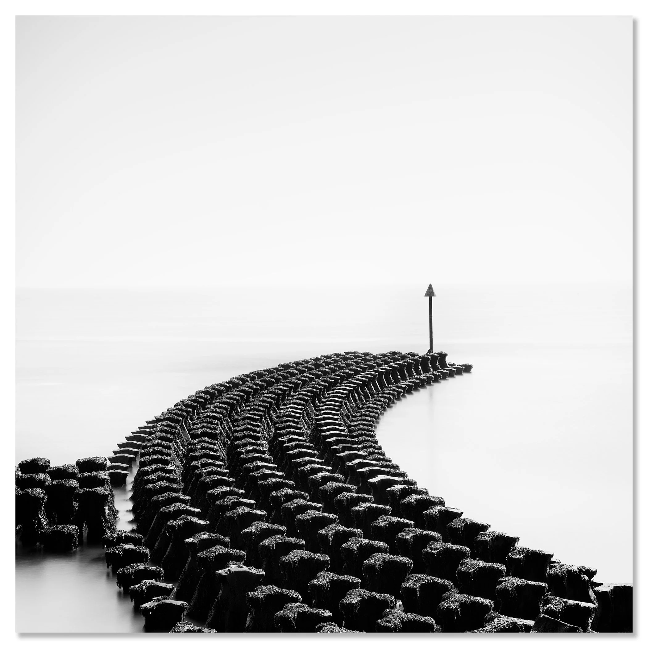 Cobbolds Point Study 1 presented as a frameless black-and-white aluminium Dibond print by Gerald Berghammer.