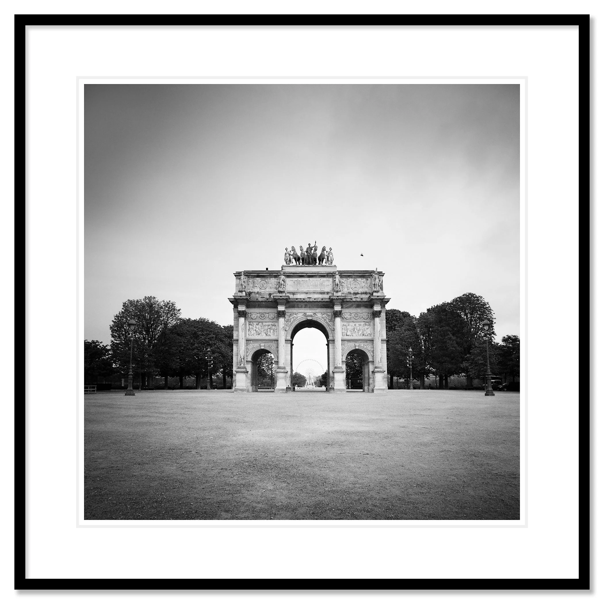 Arc de Triomphe du Carrousel displayed as a fine art print in a black aluminium frame by Gerald Berghammer.