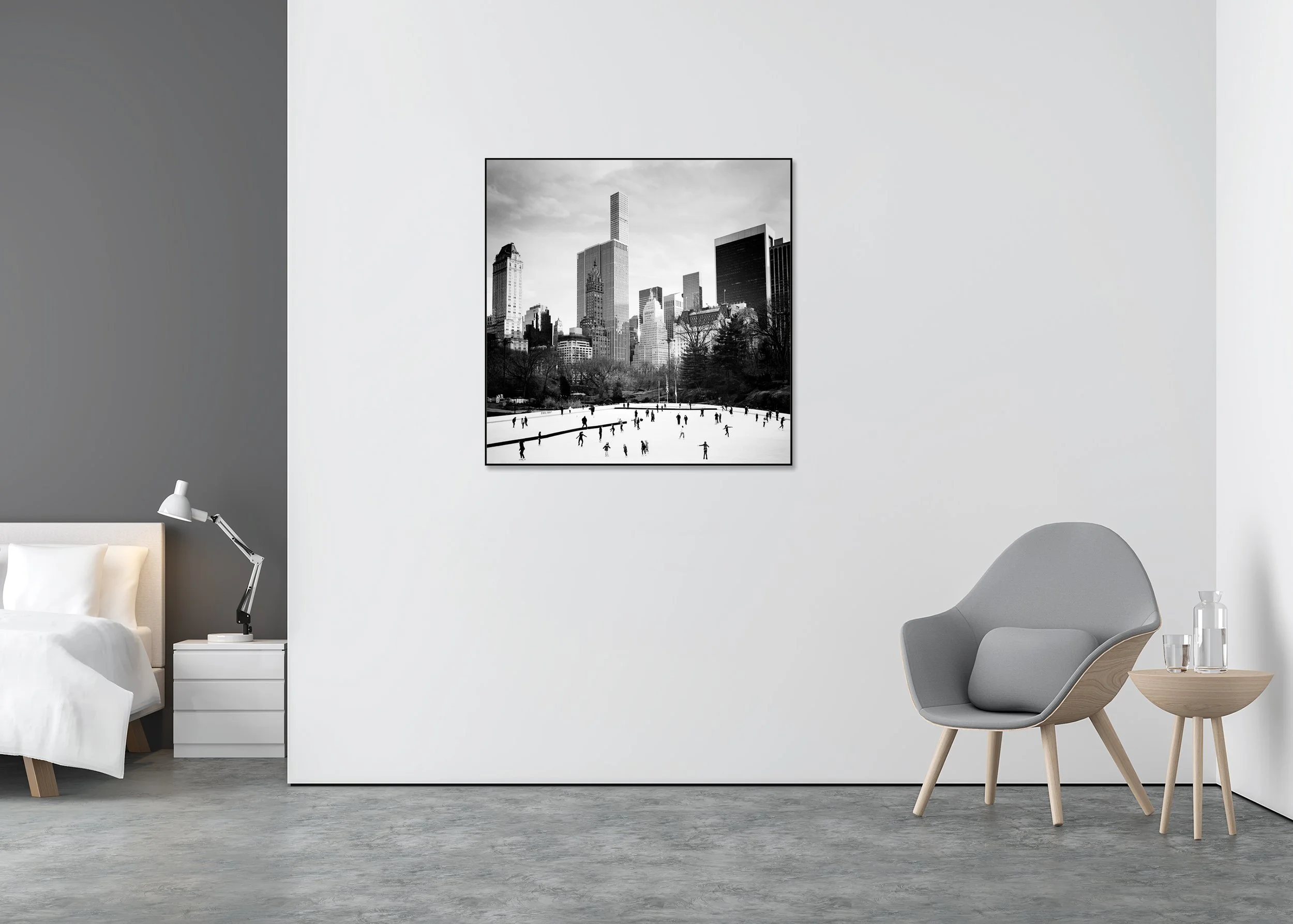 Dancing on Ice black-and-white fine art photo print mounted on Dibond and set in an aluminium ArtBox frame