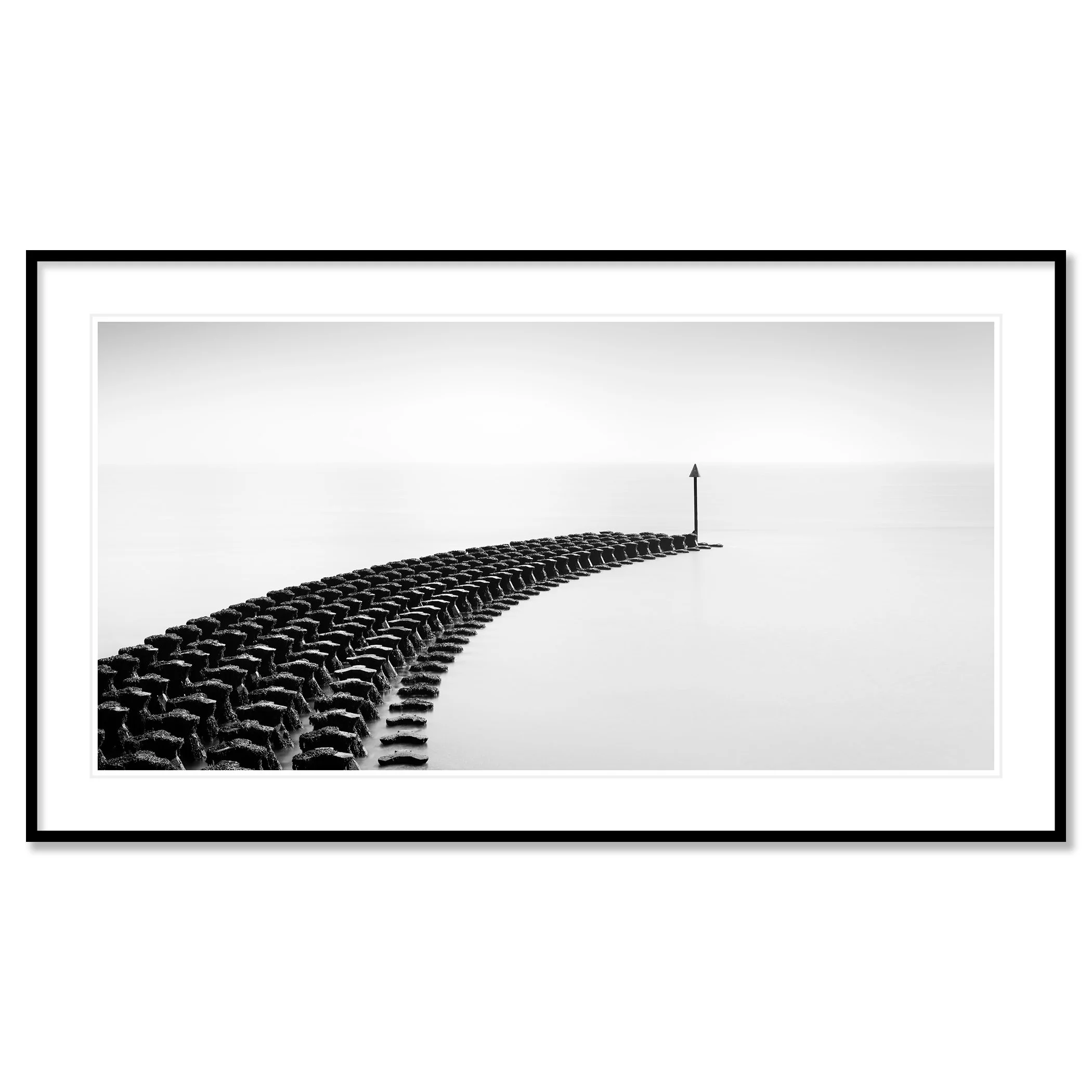 Cobbold’s Point Panorama Study 1 by Gerald Berghammer, panoramic fine art print in a black aluminium frame with white mount.