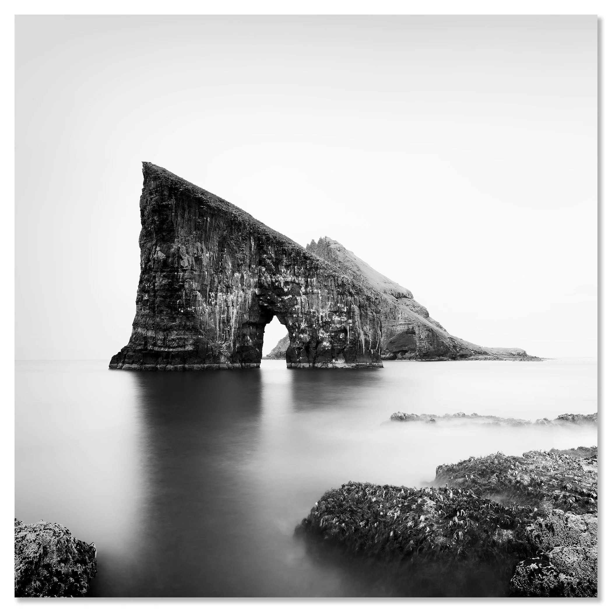 Drangarnir Sea Stacks Study 2 by Gerald Berghammer presented as a frameless Dibond artwork.