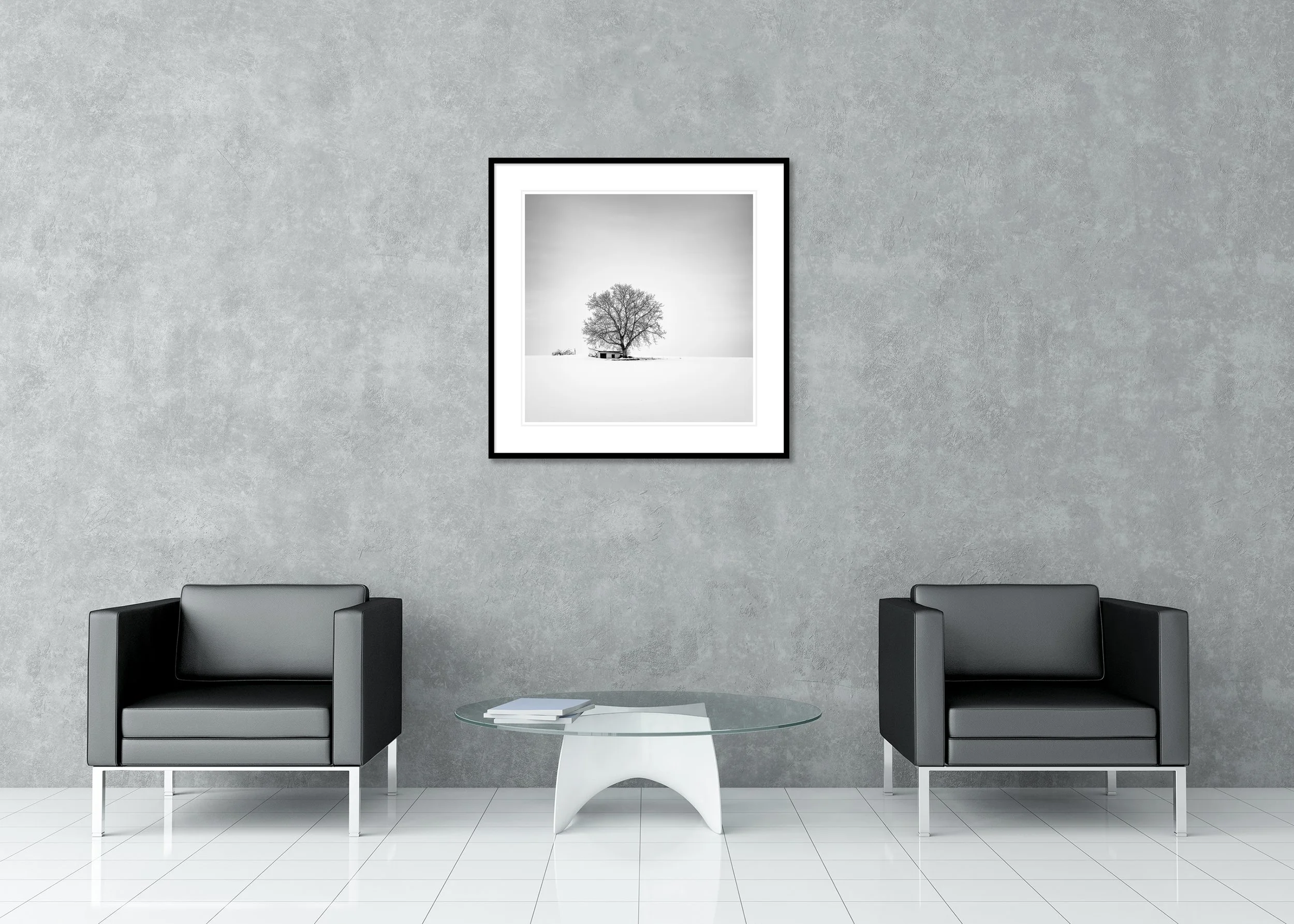 Wine Press House Winter Study 2 by Gerald Berghammer displayed as a framed archival pigment print with mount and anti-reflective glass.