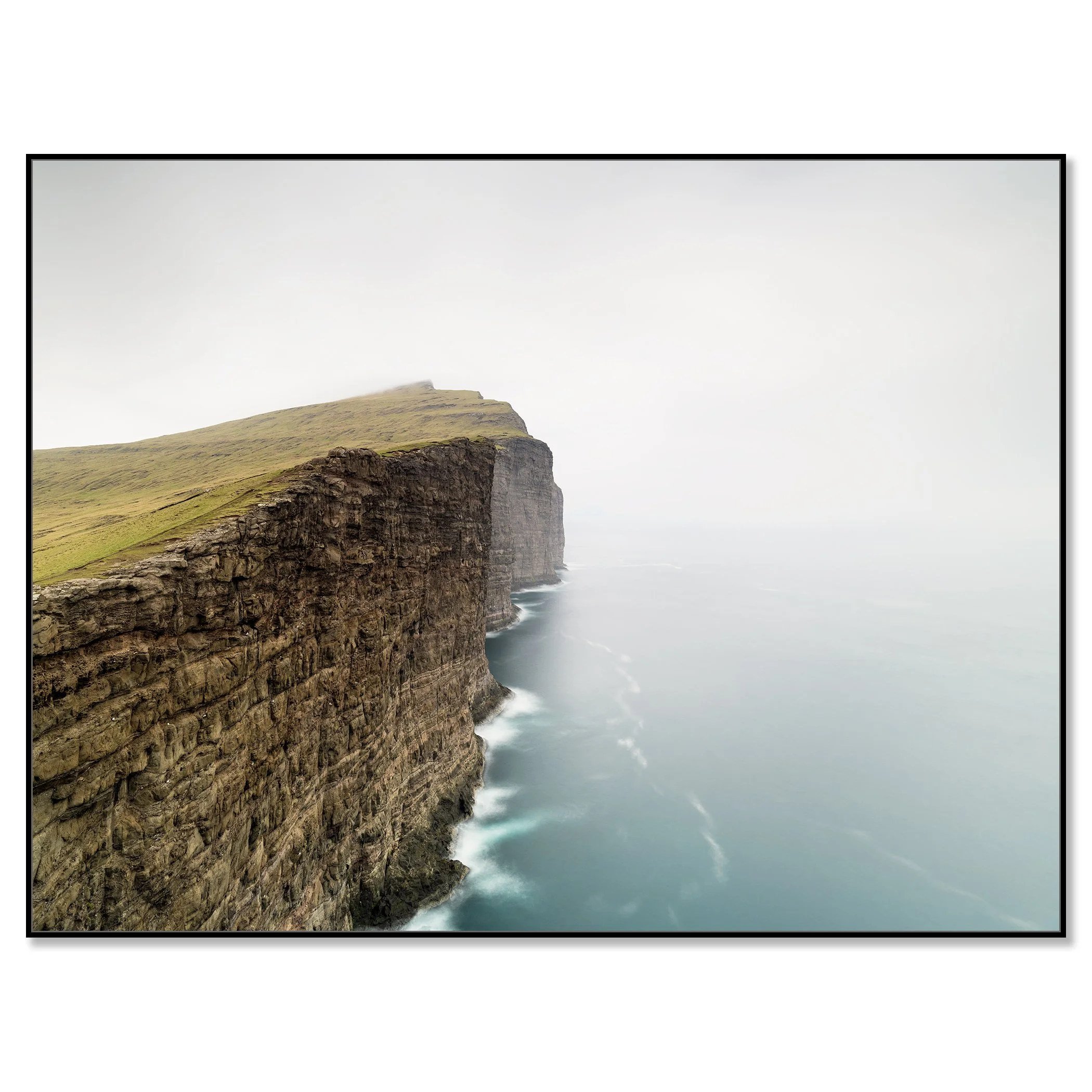 Trælanípa, Slave Cliff Study 1 – Faroe Islands, colour photograph in a black aluminium ArtBox frame