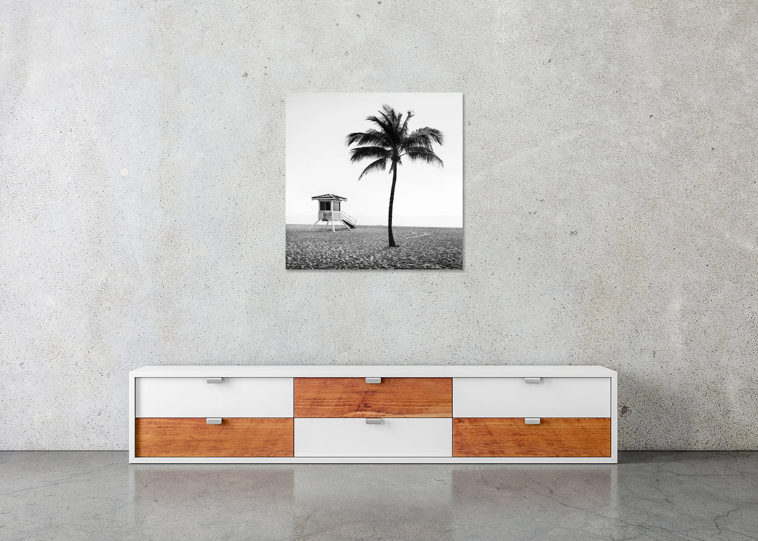 Fort Lauderdale Beach Study 3 by Gerald Berghammer displayed in a contemporary interior as a frameless Dibond artwork.