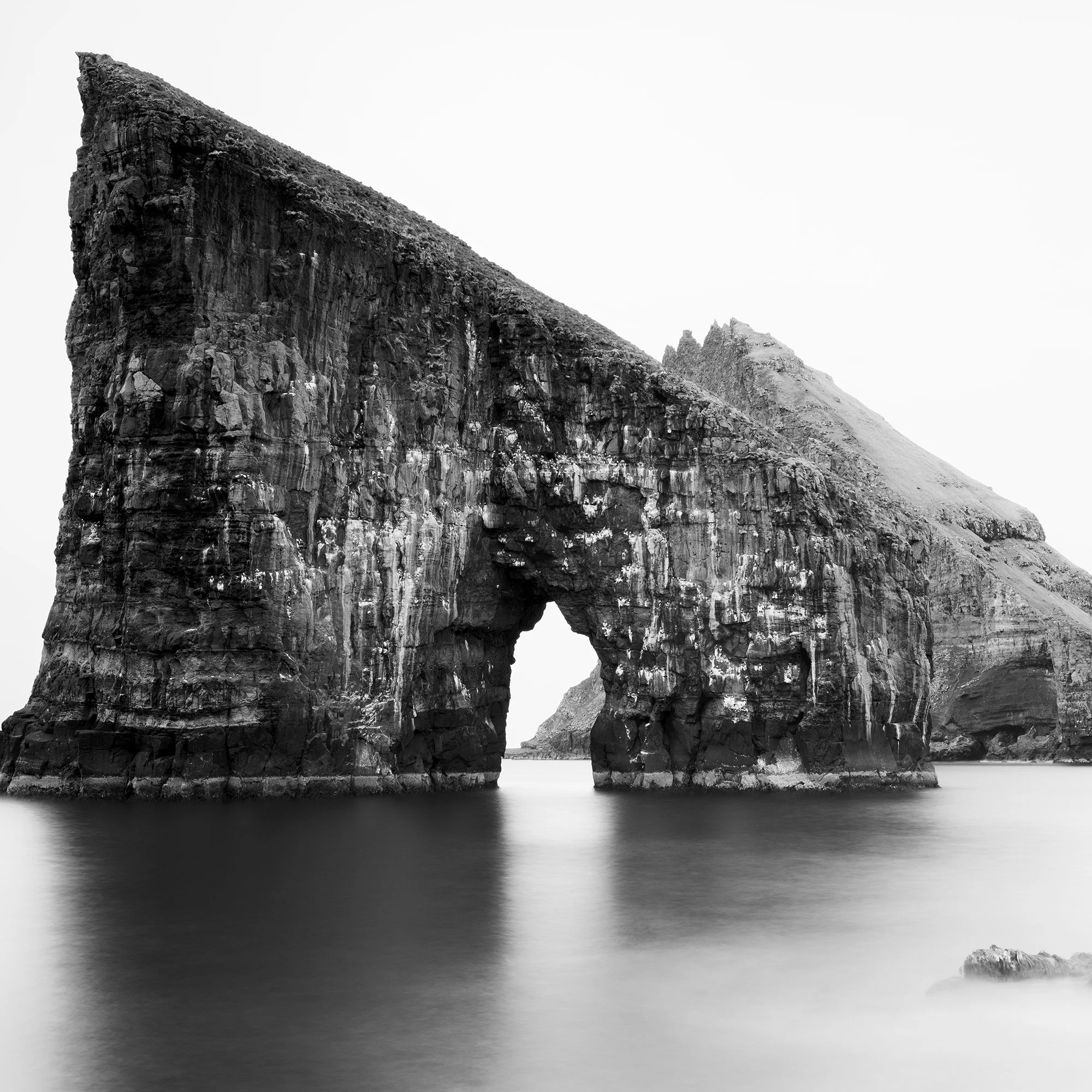 Detail view of Drangarnir Sea Stacks Study 2 in the Faroe Islands by Gerald Berghammer.