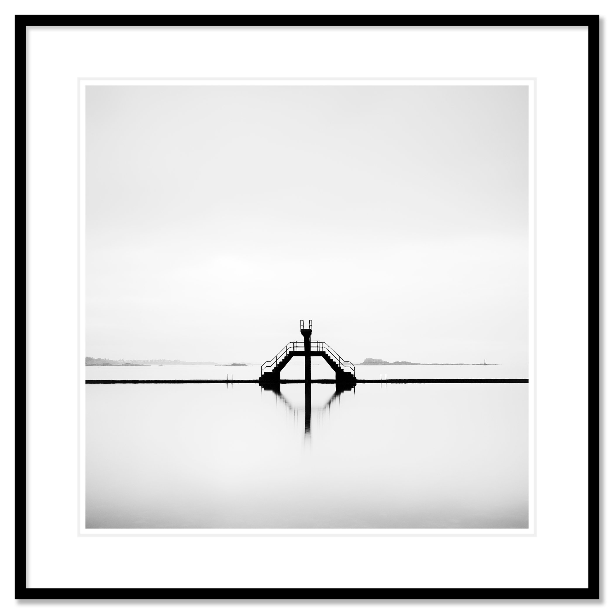 Diving Platform Study 2 – archival pigment print in a black aluminium frame with a white mount by Gerald Berghammer.