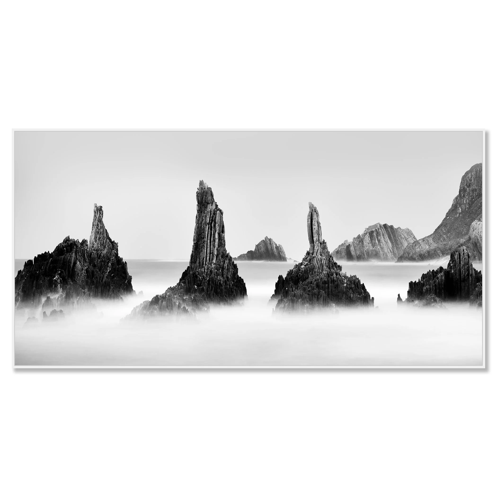 Rocky Peaks Panorama Study 5 – Spain by Gerald Berghammer in a white aluminium ArtBox frame.