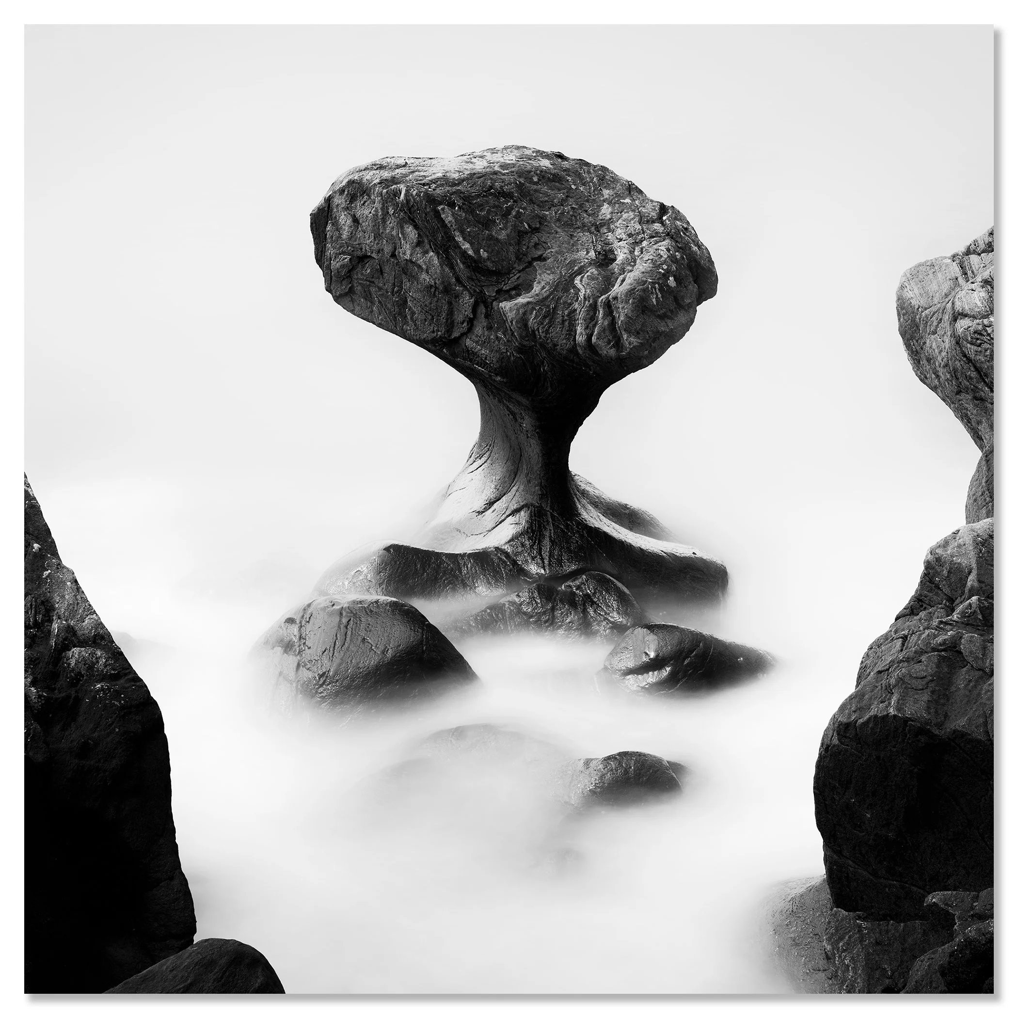 Attracted by the Sea Study 2 as a frameless black-and-white aluminium Dibond print by Gerald Berghammer.