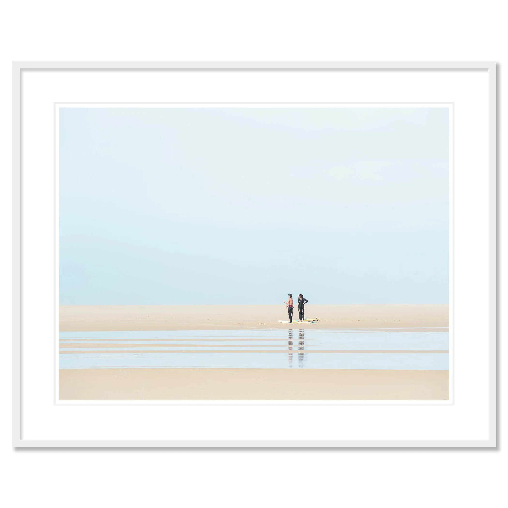 Wave Watcher, Study 1 – France, colour archival pigment print in a white aluminium frame with white mount. Photo by Gerald Berghammer.