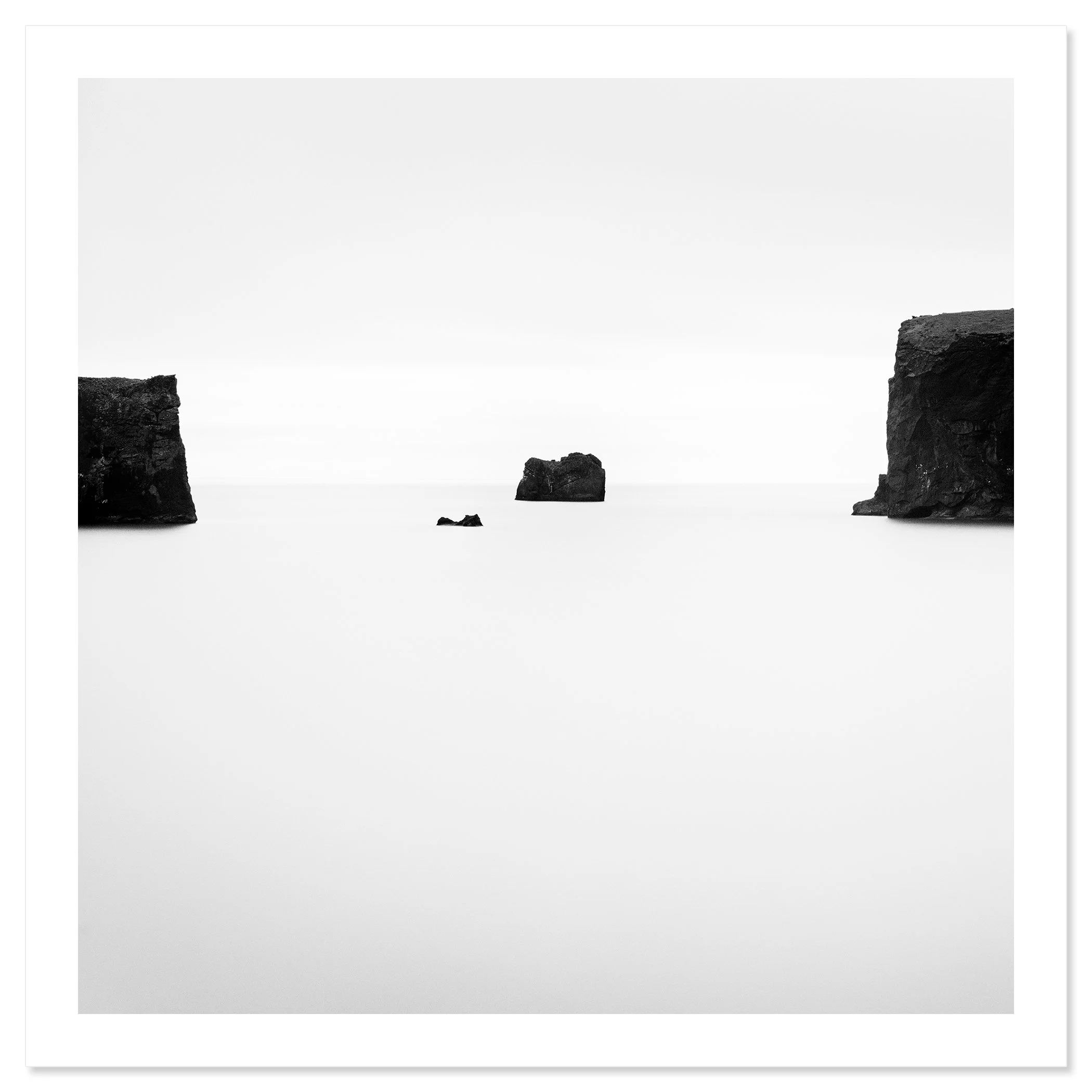 Black Rocks Study 2 – Iceland, limited-edition black-and-white fine art print by Gerald Berghammer.