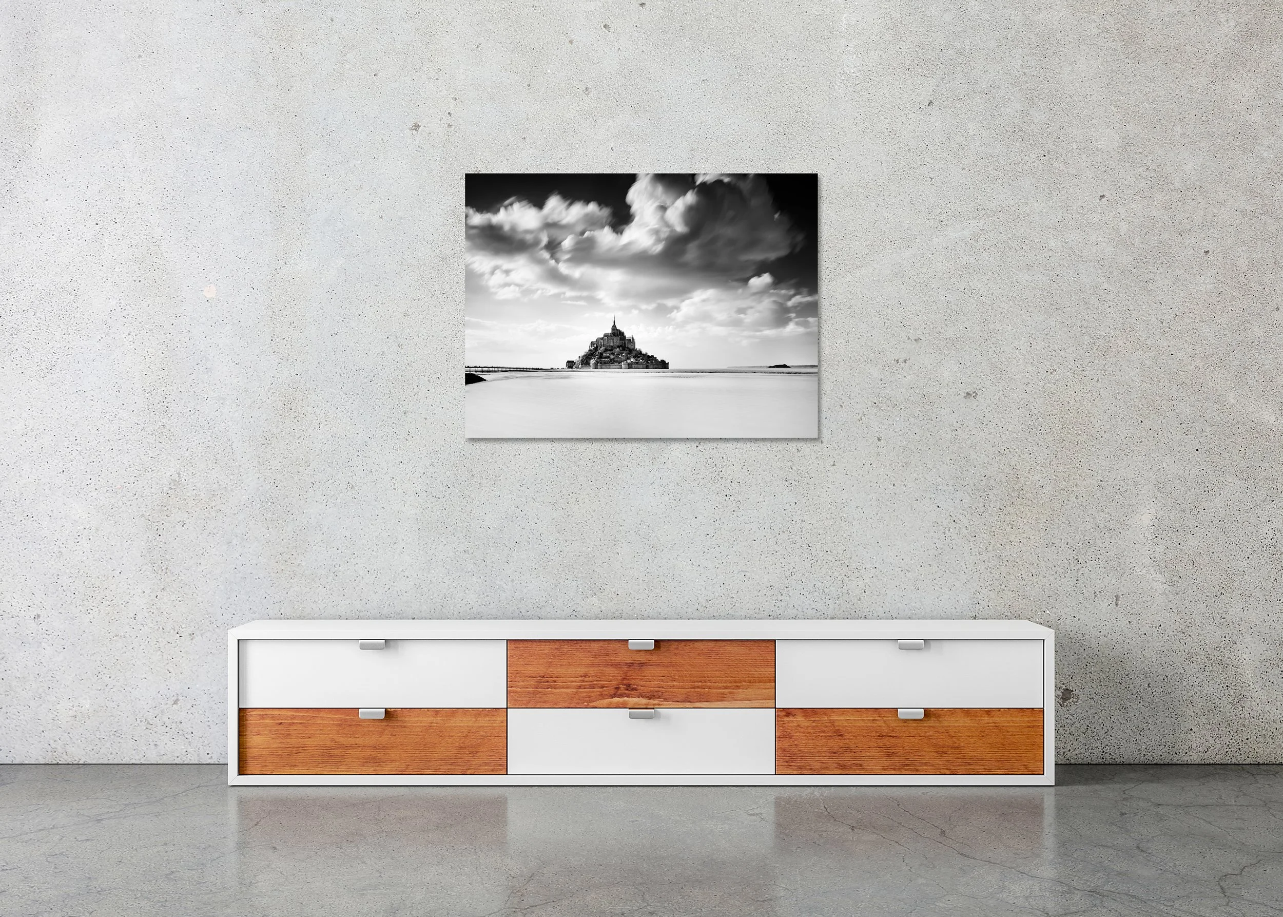 Gerald Berghammer - Mont Saint Michel, cityscape, abbey, Normandie, France, CromaLuxe print on aluminium, frameless