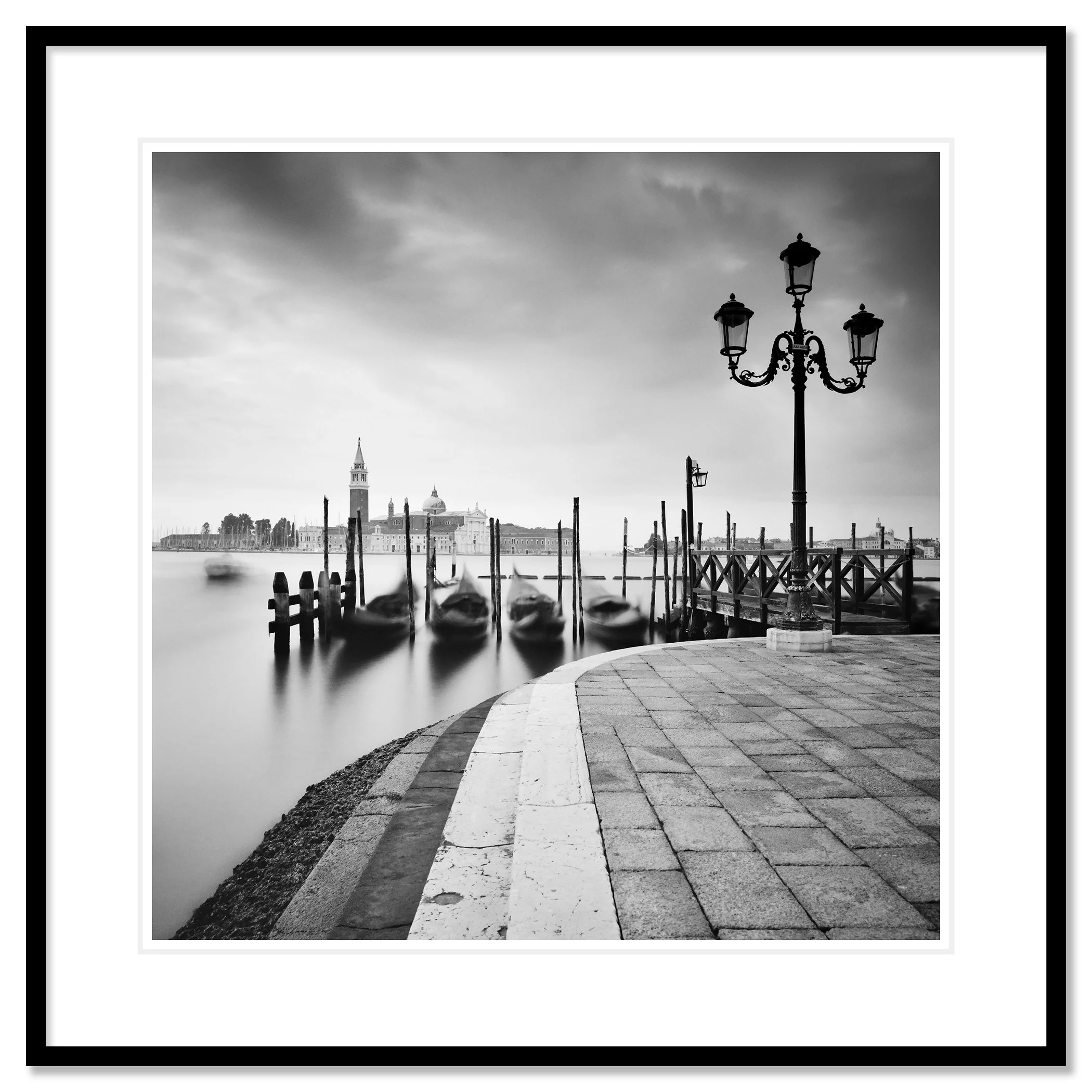 Basilica di San Giorgio Maggiore Study 2 by Gerald Berghammer, black-and-white photograph in a black aluminium frame with white mount.