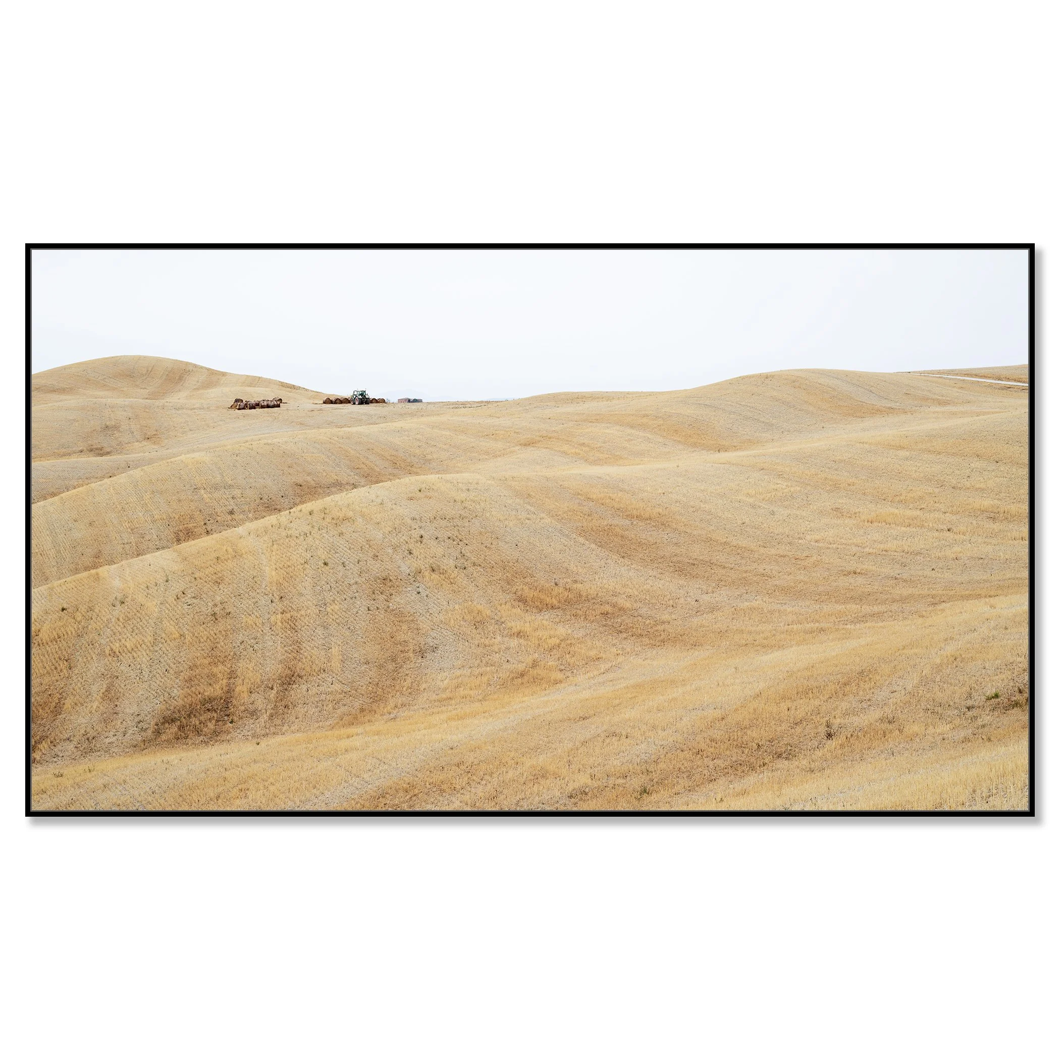 Rolling Hills Study 1 by Gerald Berghammer, colour Dibond print of Tuscan hills in a black aluminium ArtBox frame.