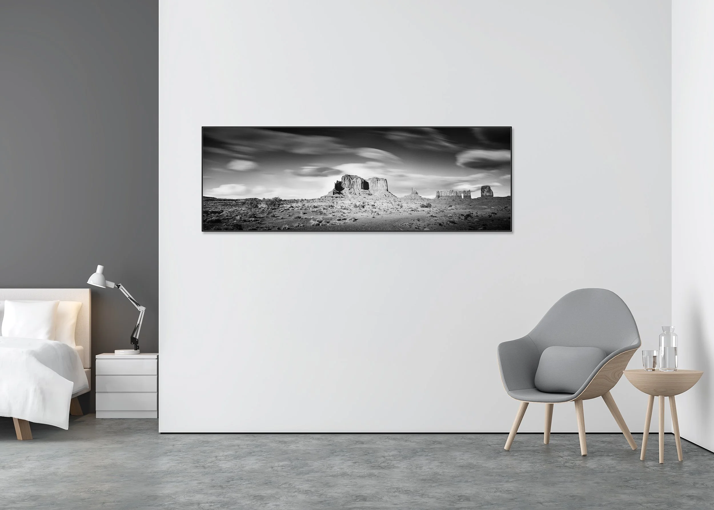 Gerald Berghammer - Wild West Panorama, desert landscape, mountain, Utah, USA, CromaLuxe print, aluminium art box