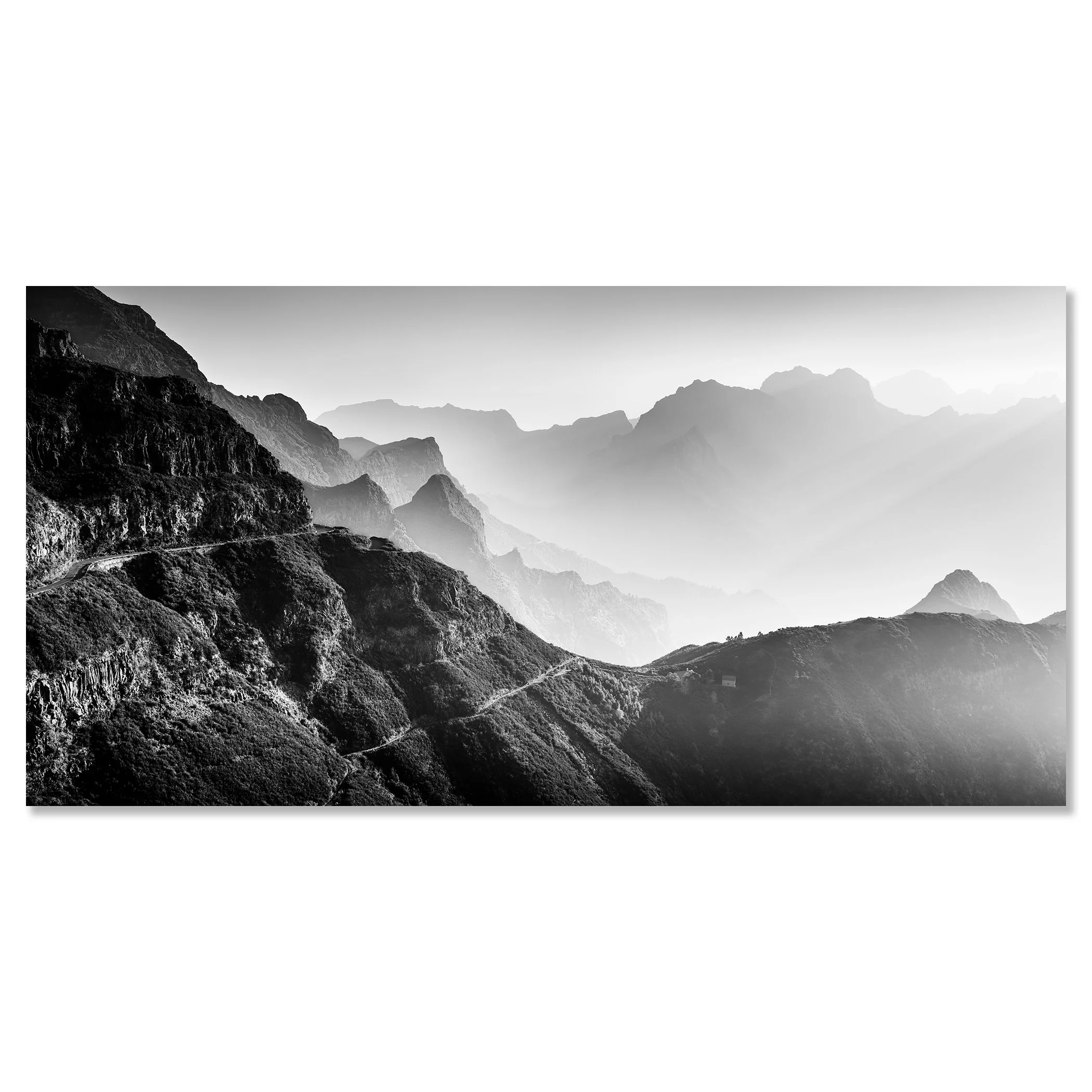 Morning Light in the Mountains Study 3 by Gerald Berghammer presented as a frameless aluminium Dibond artwork.