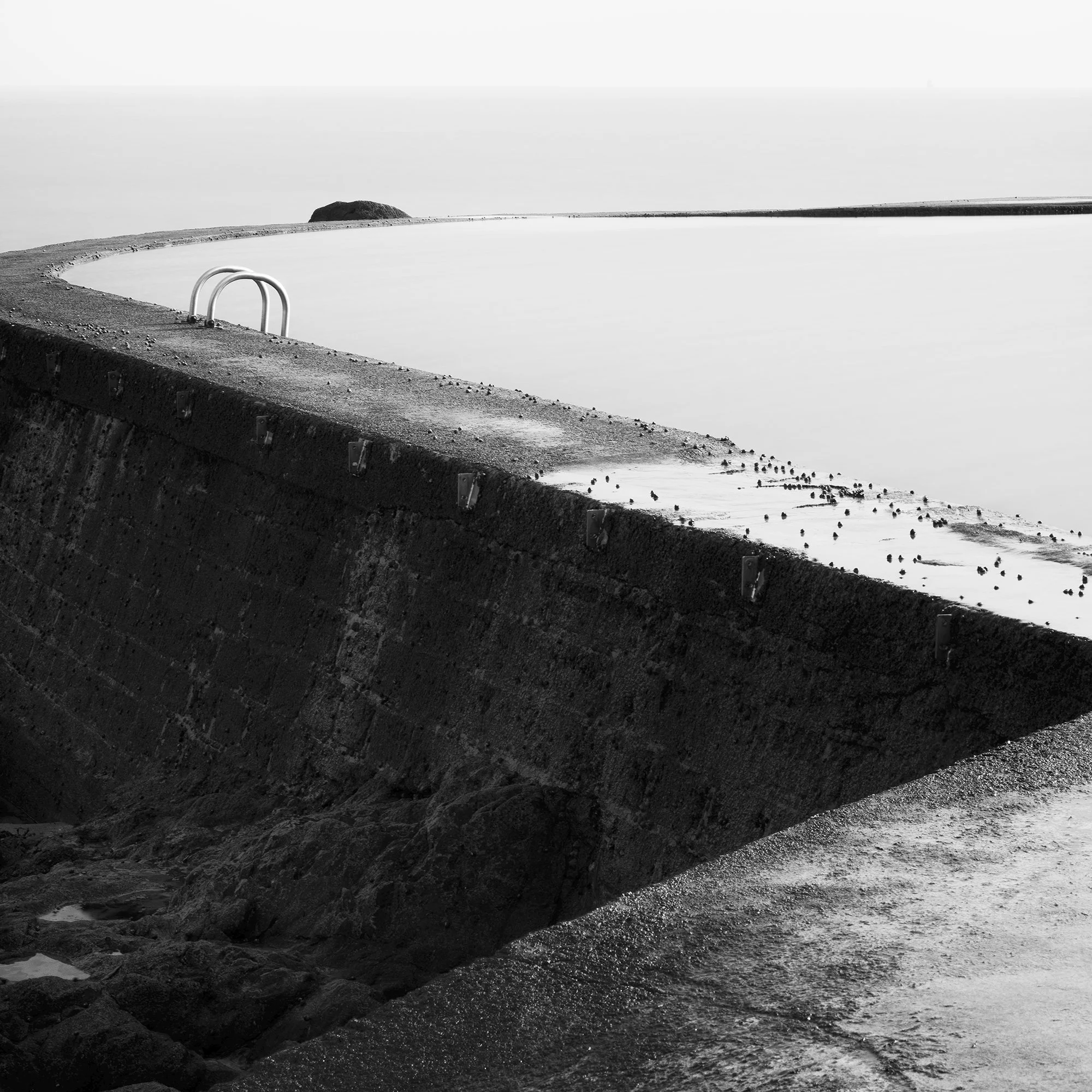 Close-up of Diving Platform Study 3 by Gerald Berghammer showing the solitary diving platform and calm seawater pool.