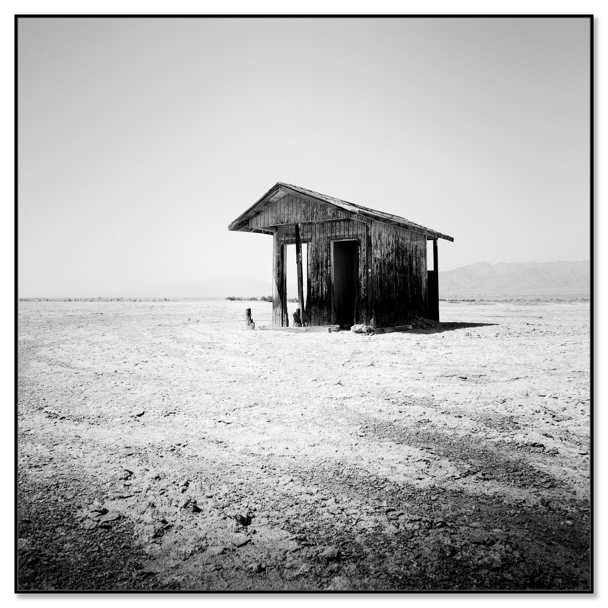 Bath House Study 1 shown as a black-and-white Dibond print in a black aluminium ArtBox frame by Gerald Berghammer.