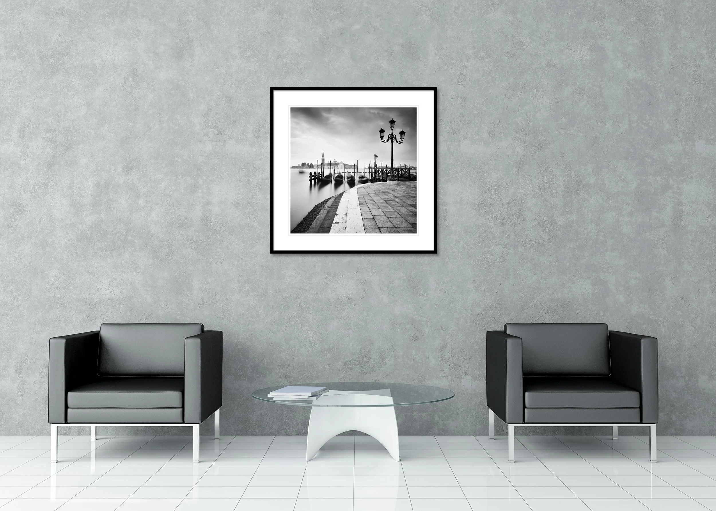 Basilica di San Giorgio Maggiore Study 2 – Venice, Italy, black-and-white archival pigment print in a classic frame with a mount and anti-reflective glass