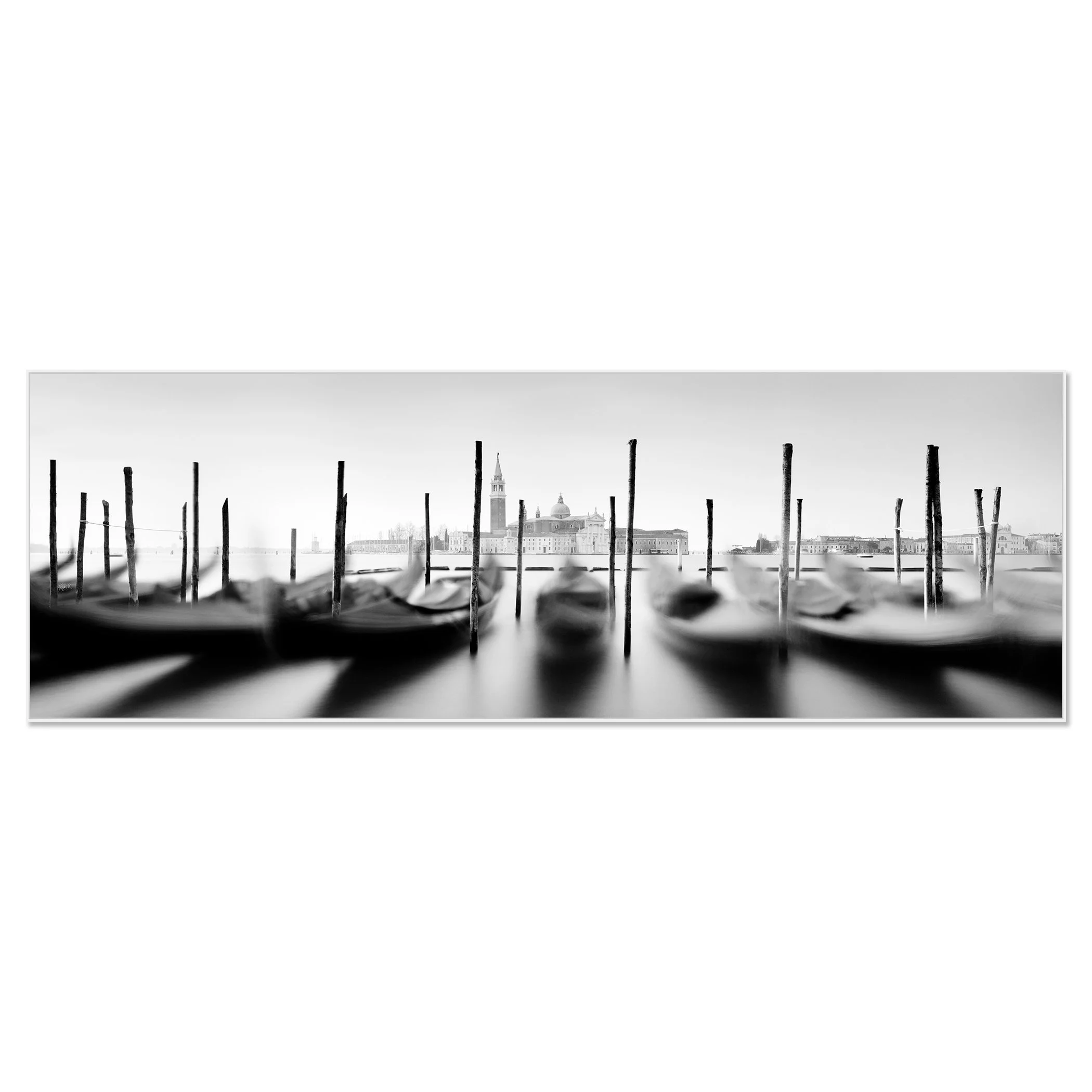 Basilica and Gondola Study 1 by Gerald Berghammer shown in a white aluminium ArtBox frame.