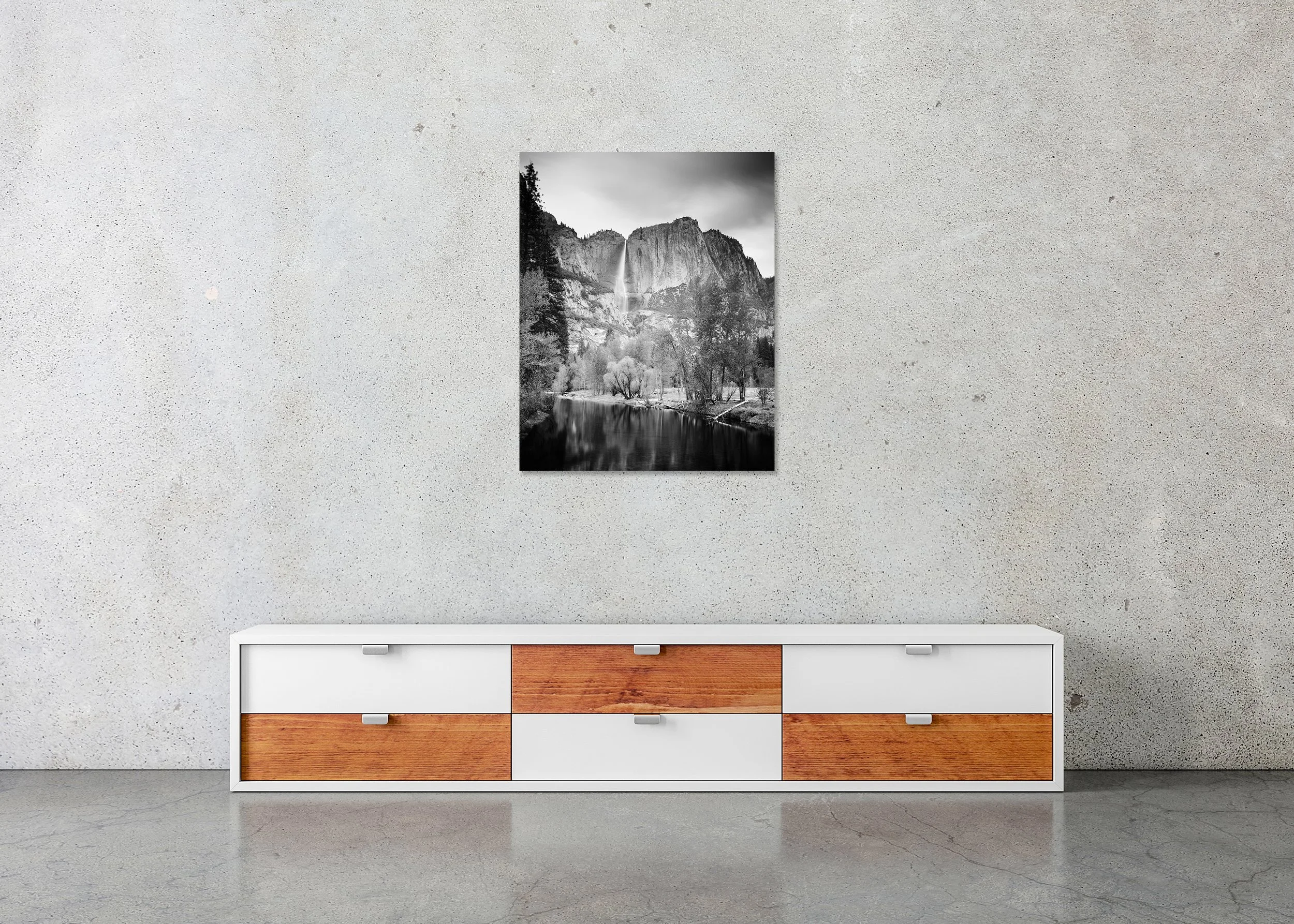 Gerald Berghammer - Upper Yosemite Falls, american landscape, California, USA, ChromaLuxe print on aluminium, frameless