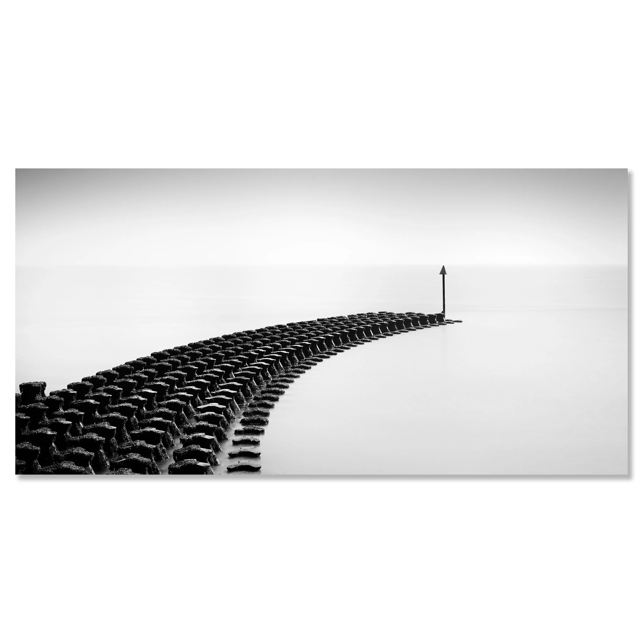 Cobbold’s Point, Panorama Study 1 – black-and-white photograph mounted on aluminium Dibond and presented frameless. Photo by Gerald Berghammer.