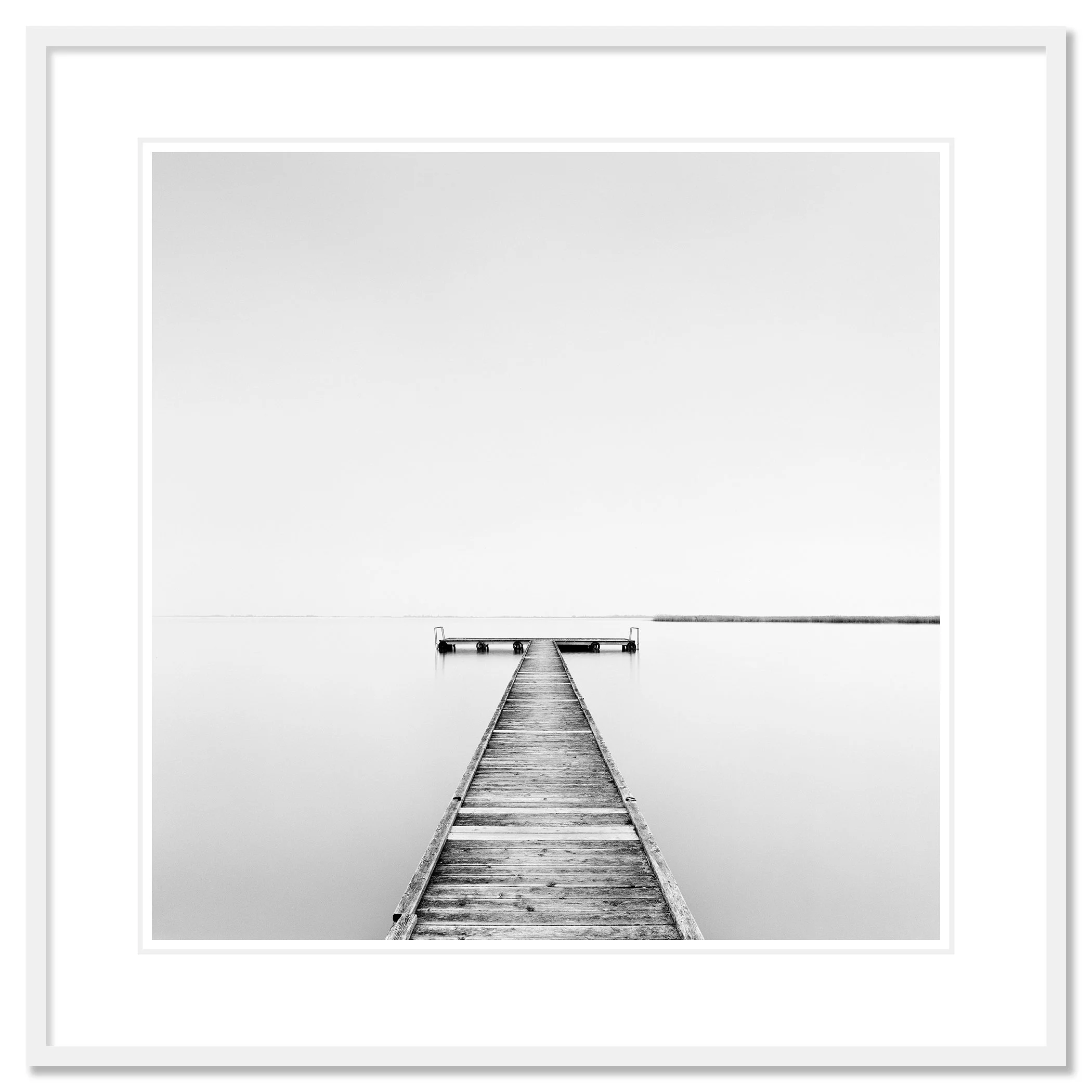 Pier Study 1 by Gerald Berghammer displayed in a white aluminium frame with a white mount.