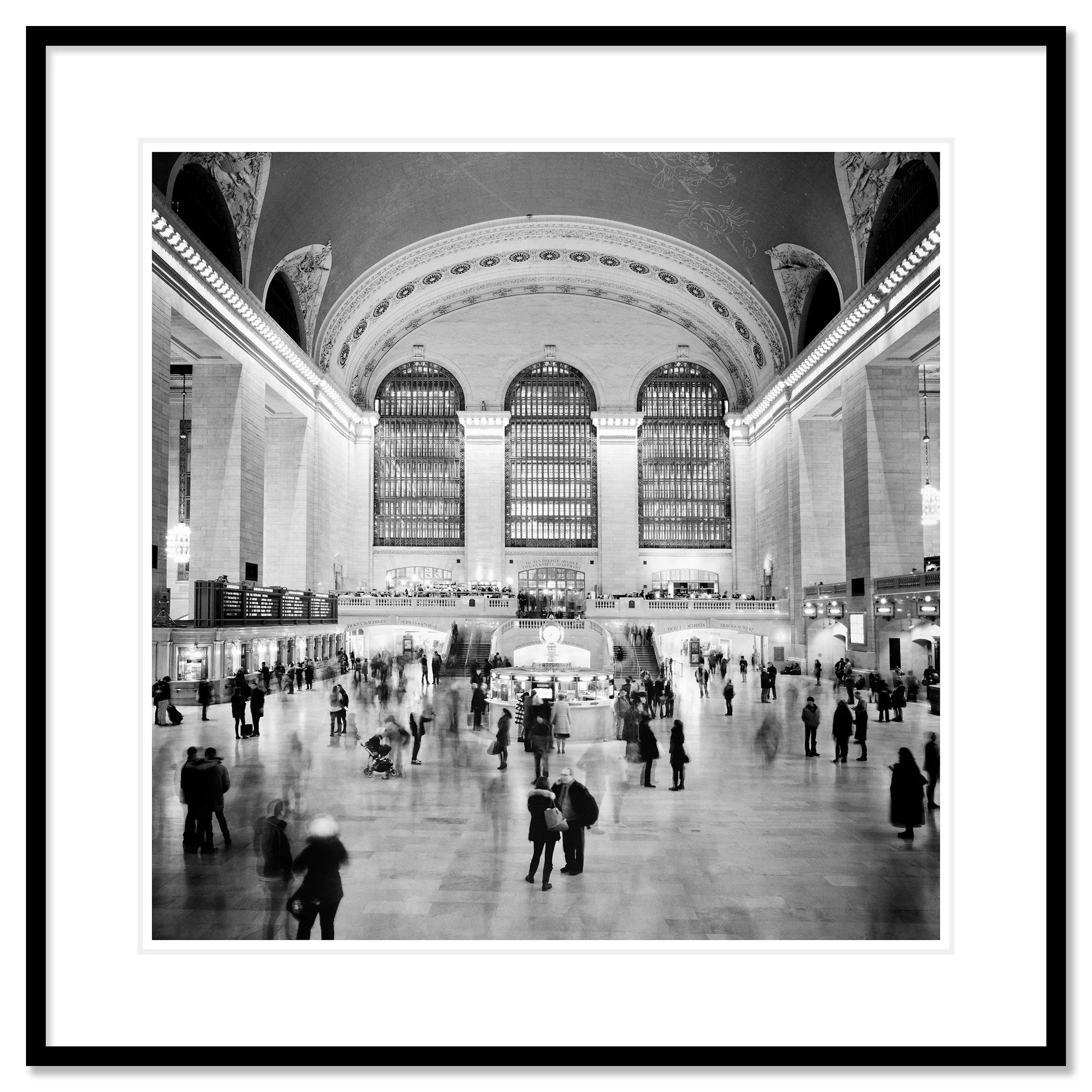 Grand Central Station Study 1 displayed in a black aluminium frame with a white mount by Gerald Berghammer.