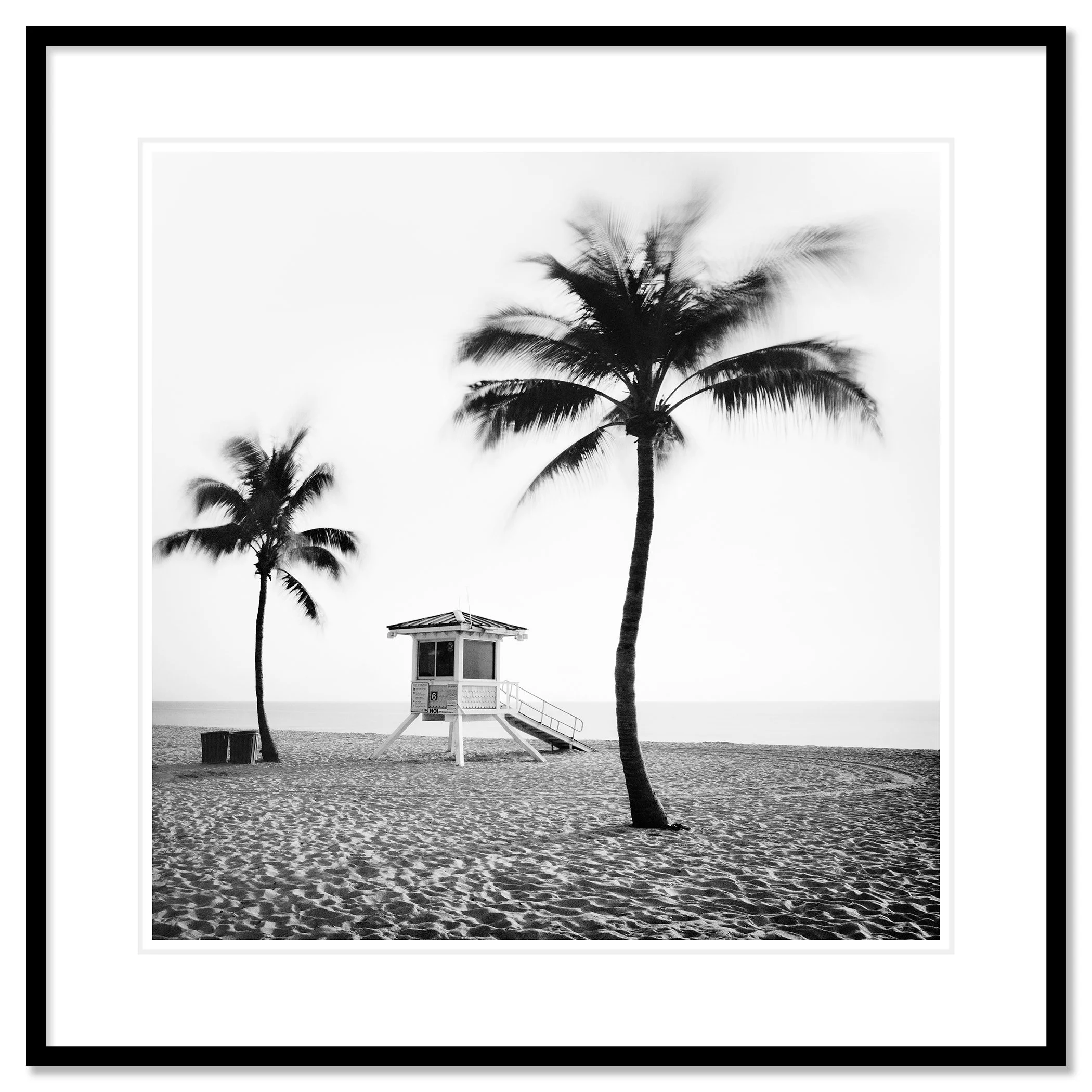 Fort Lauderdale Beach, Study 4 in a black aluminium frame with a white mount by Gerald Berghammer.