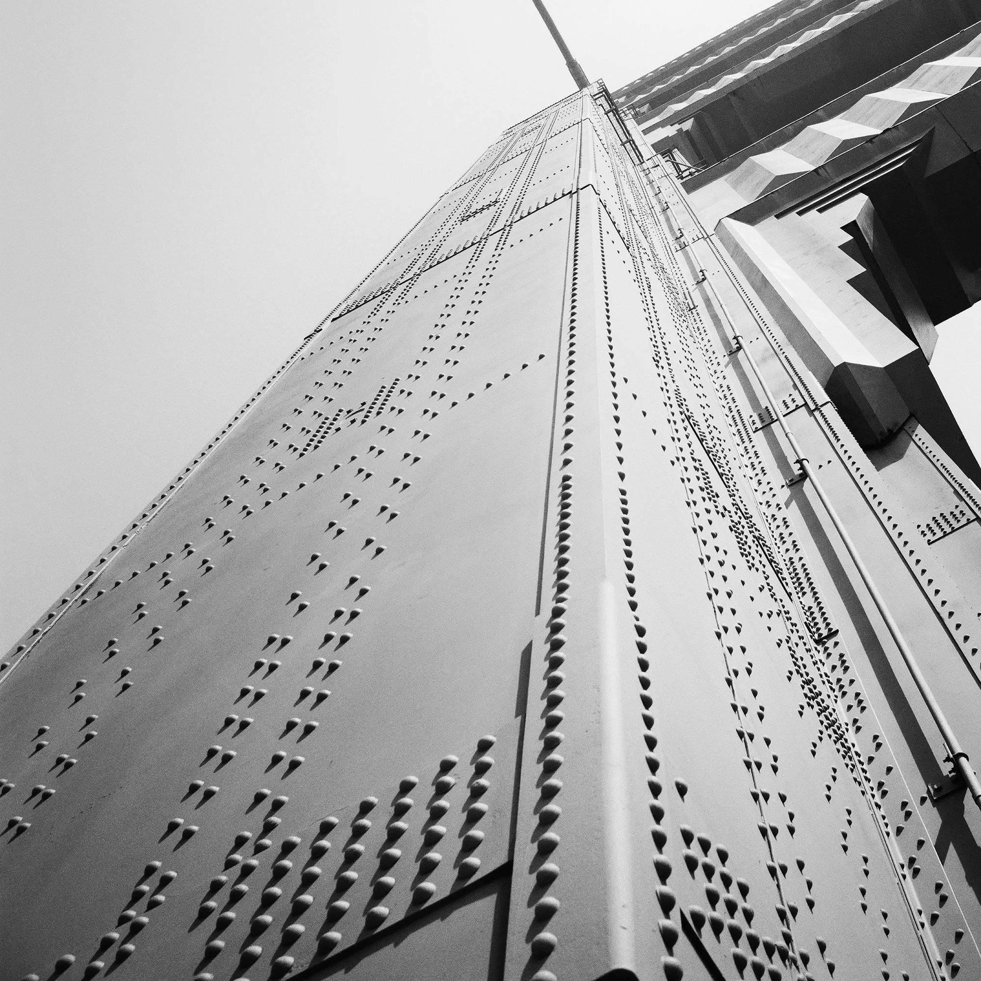 Detail view of Golden Gate, Detail Study 2 by Gerald Berghammer, a black-and-white architectural photograph.