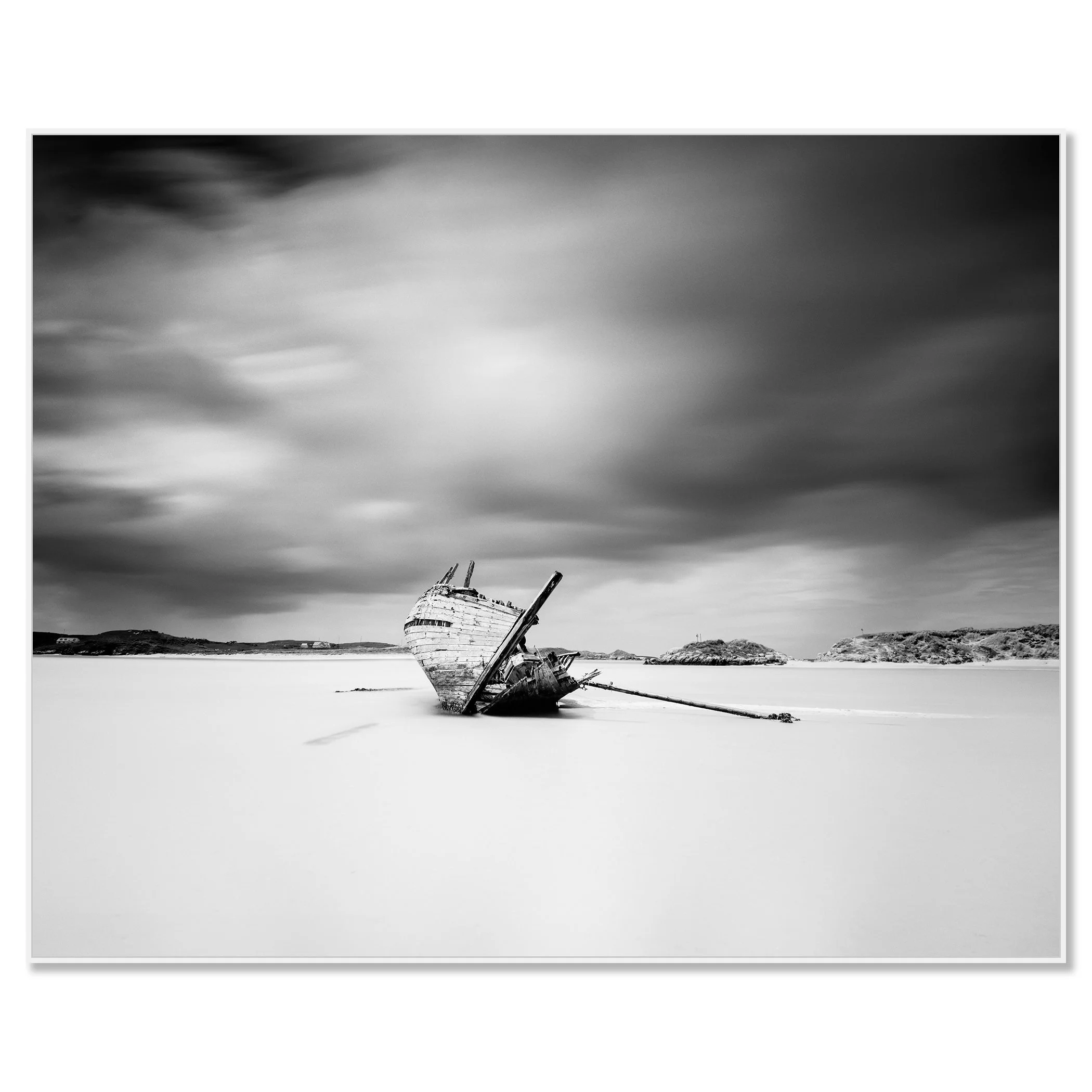 Bad Eddie’s Boat, Study 1 mounted on aluminium Dibond in a white ArtBox frame by Gerald Berghammer.