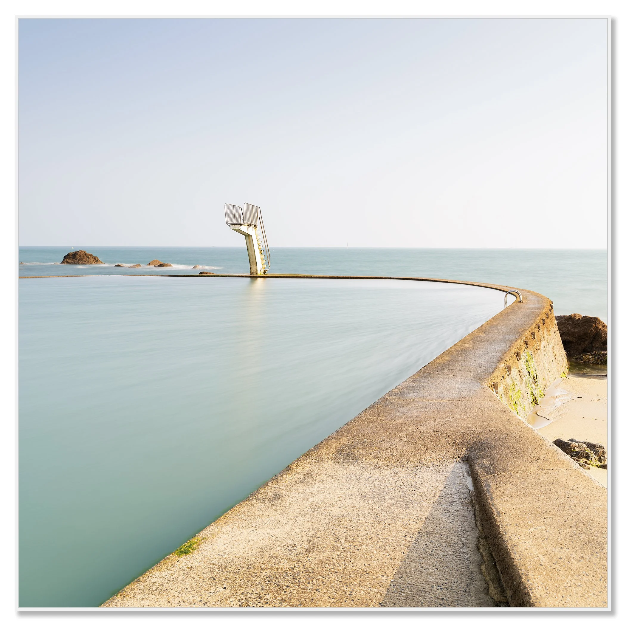 Seawater Swimming Pool Study 2 – France colour photograph in a white aluminium ArtBox frame