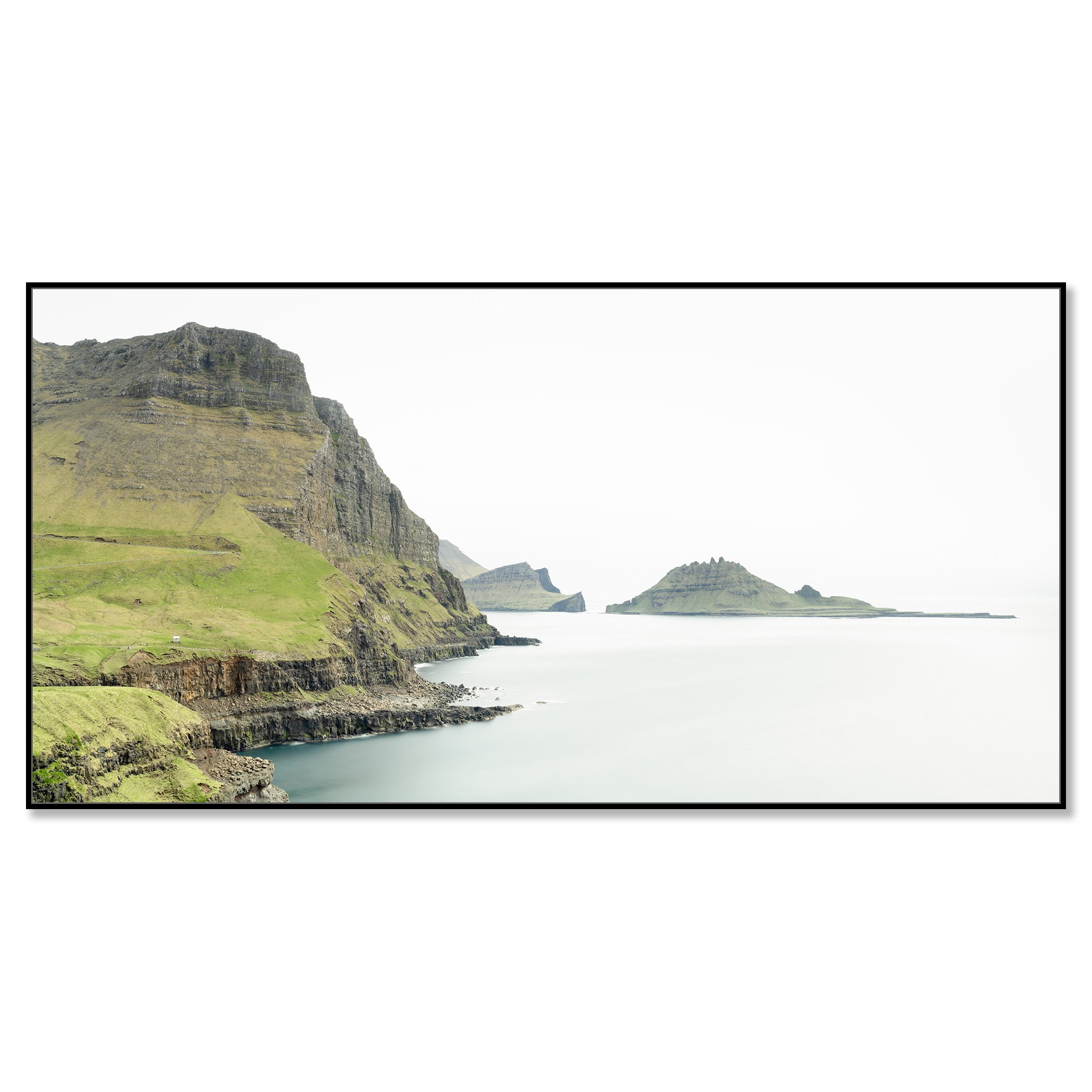 Sea Cliffs, Panorama Study 2 – colour photograph mounted on Dibond in a black aluminium ArtBox frame.