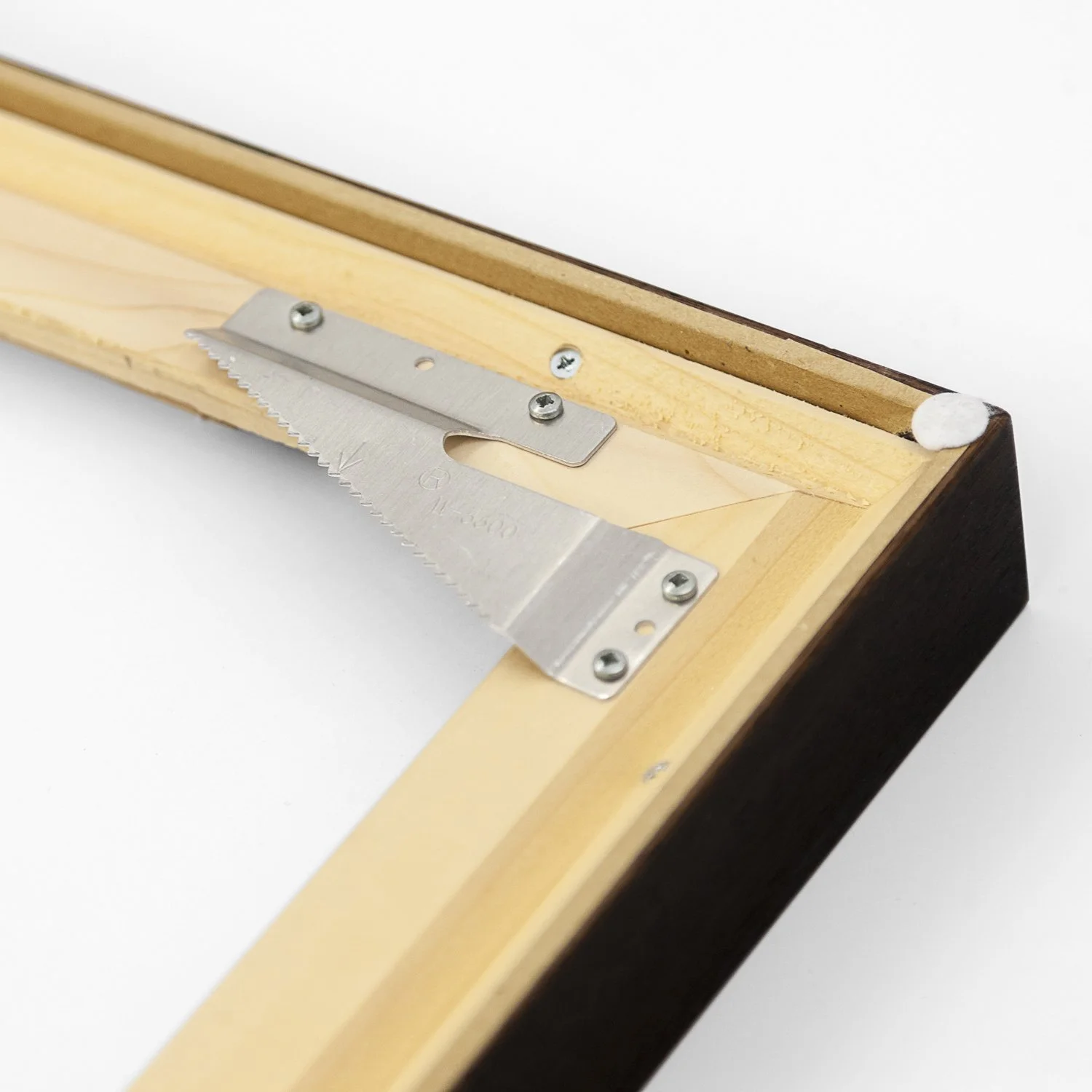 Metal wall-mounting bracket fitted to the reverse of Redwood Study 2 by Gerald Berghammer.