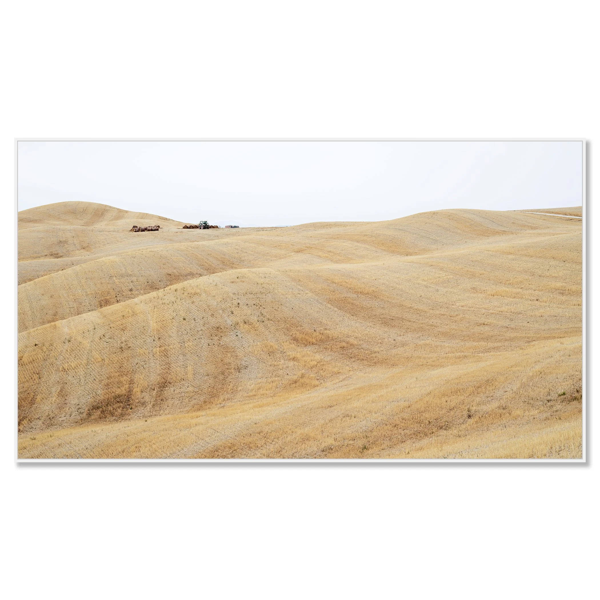 Rolling Hills Study 1 by Gerald Berghammer, colour Dibond print of Tuscan hills in a white aluminium ArtBox frame.