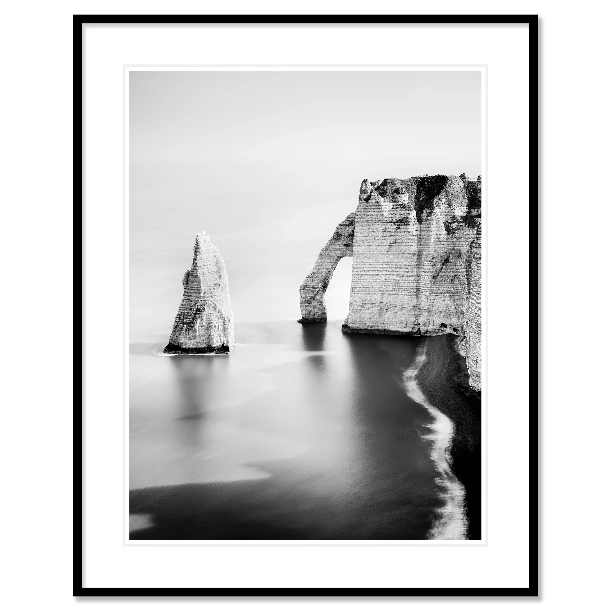 The Cliffs of Étretat, Study 3 – fine art print in a black aluminium frame with a white mount. Photo by Gerald Berghammer.