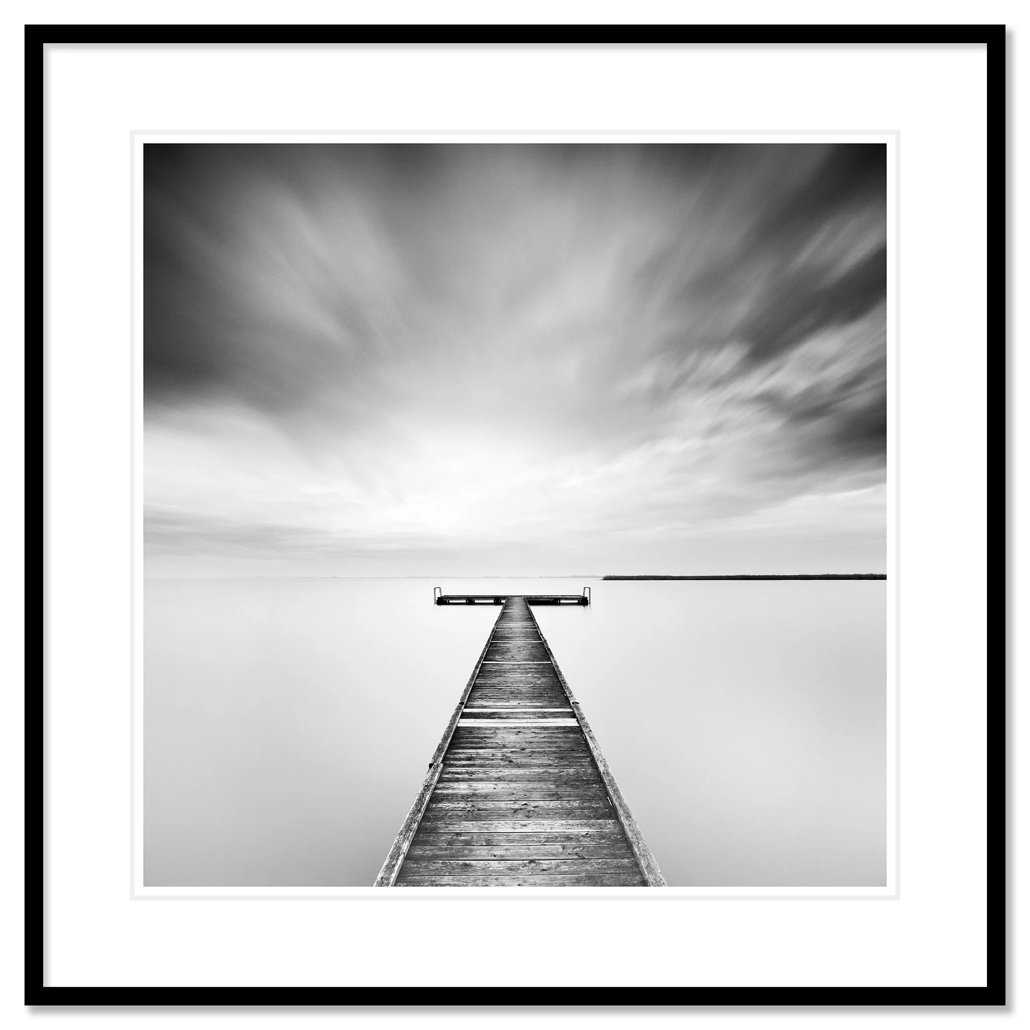 Winter Storm displayed as an archival pigment print in a black aluminium frame with a white mount by Gerald Berghammer.