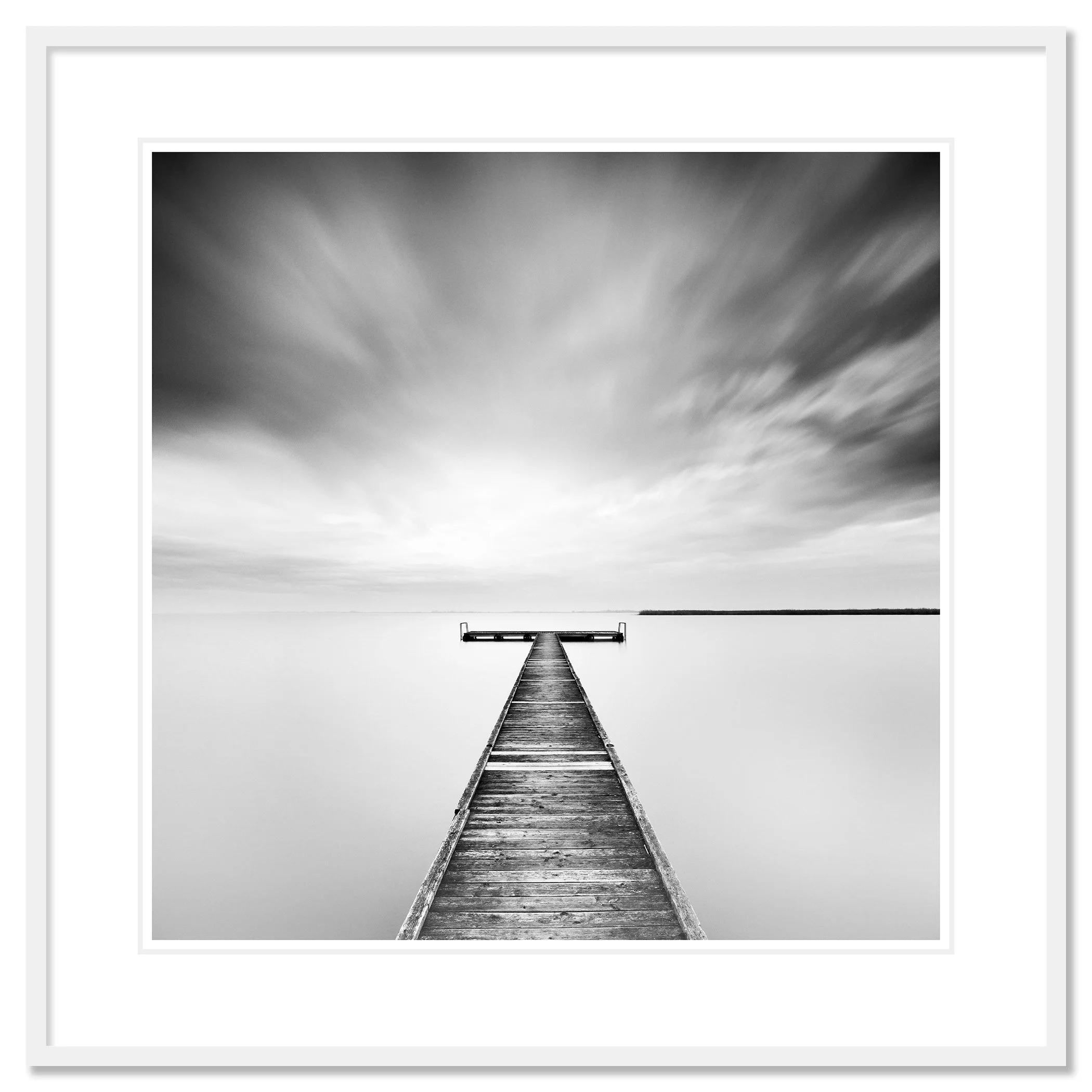 Winter Storm displayed as an archival pigment print in a white aluminium frame with a white mount by Gerald Berghammer.